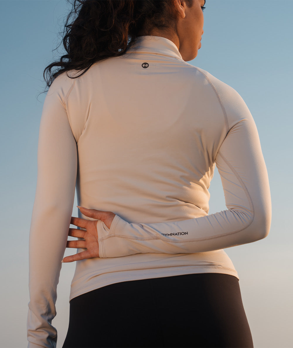 ComfyKnit Women's HalfZip #color_fog