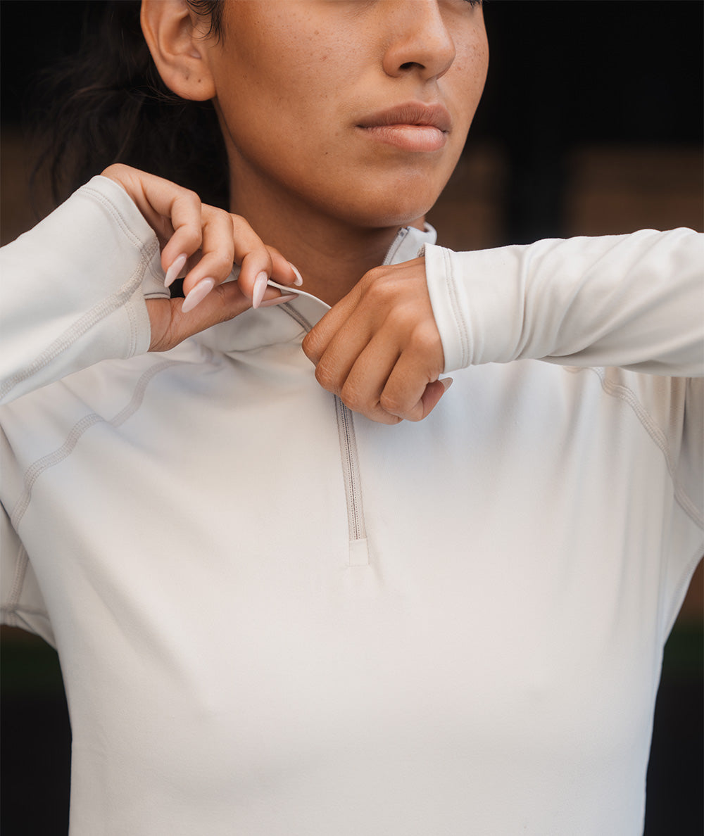 ComfyKnit Women's HalfZip #color_fog