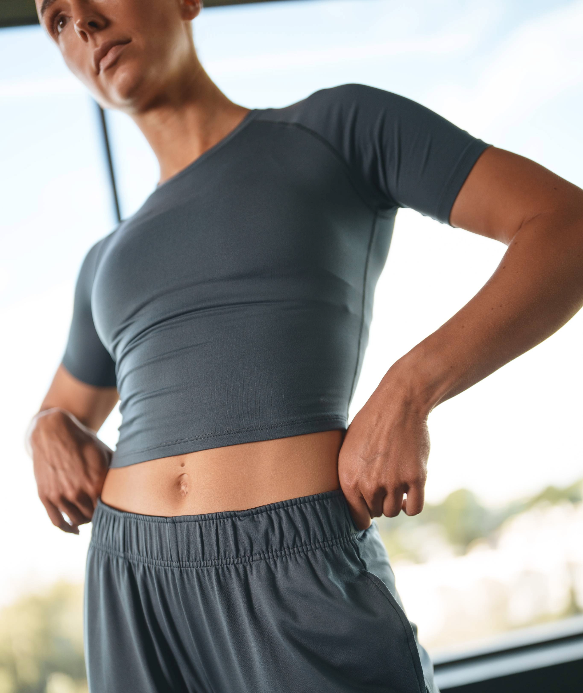 Gymnation Cropped ComfyKnit Tee #color_dusty-navy