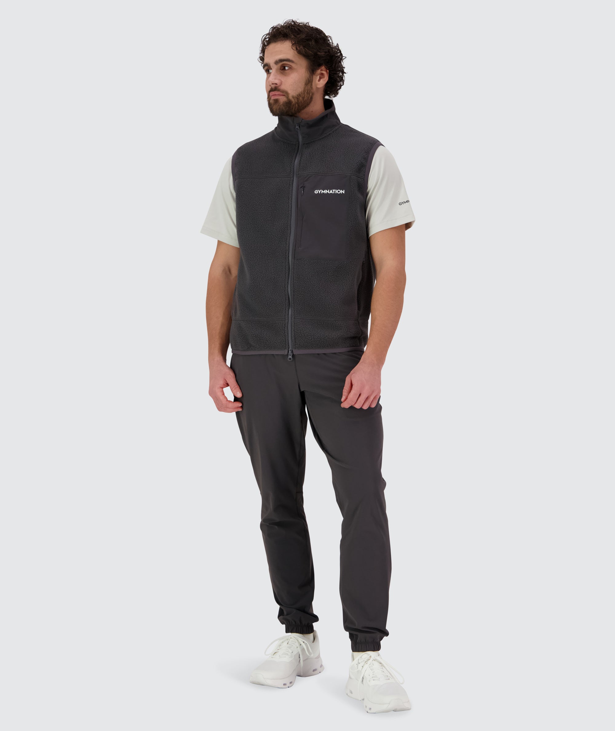 Gymnation Pile Vest Unisex #color_gravel-grey