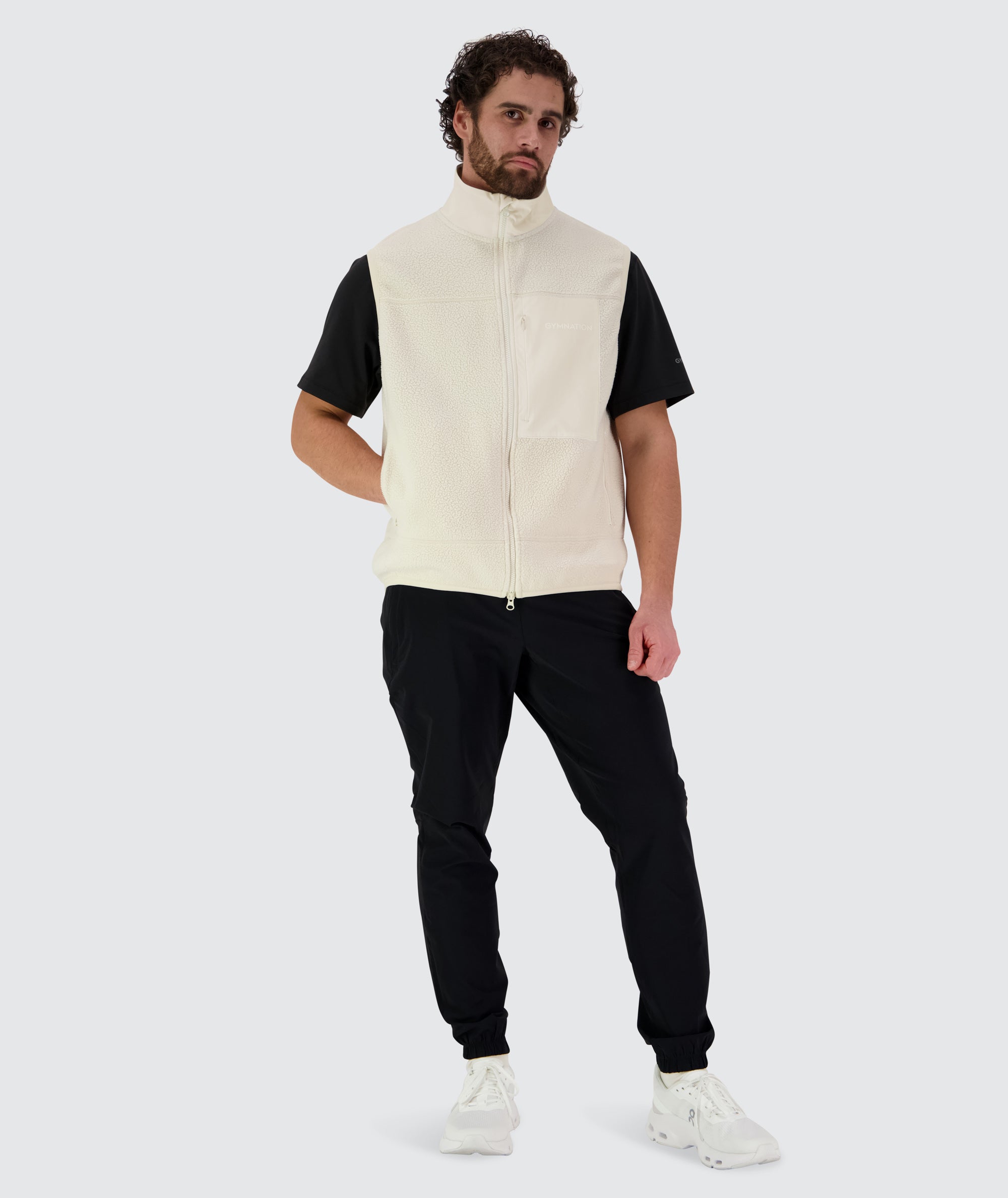 Gymnation Pile Vest Unisex #color_off-white