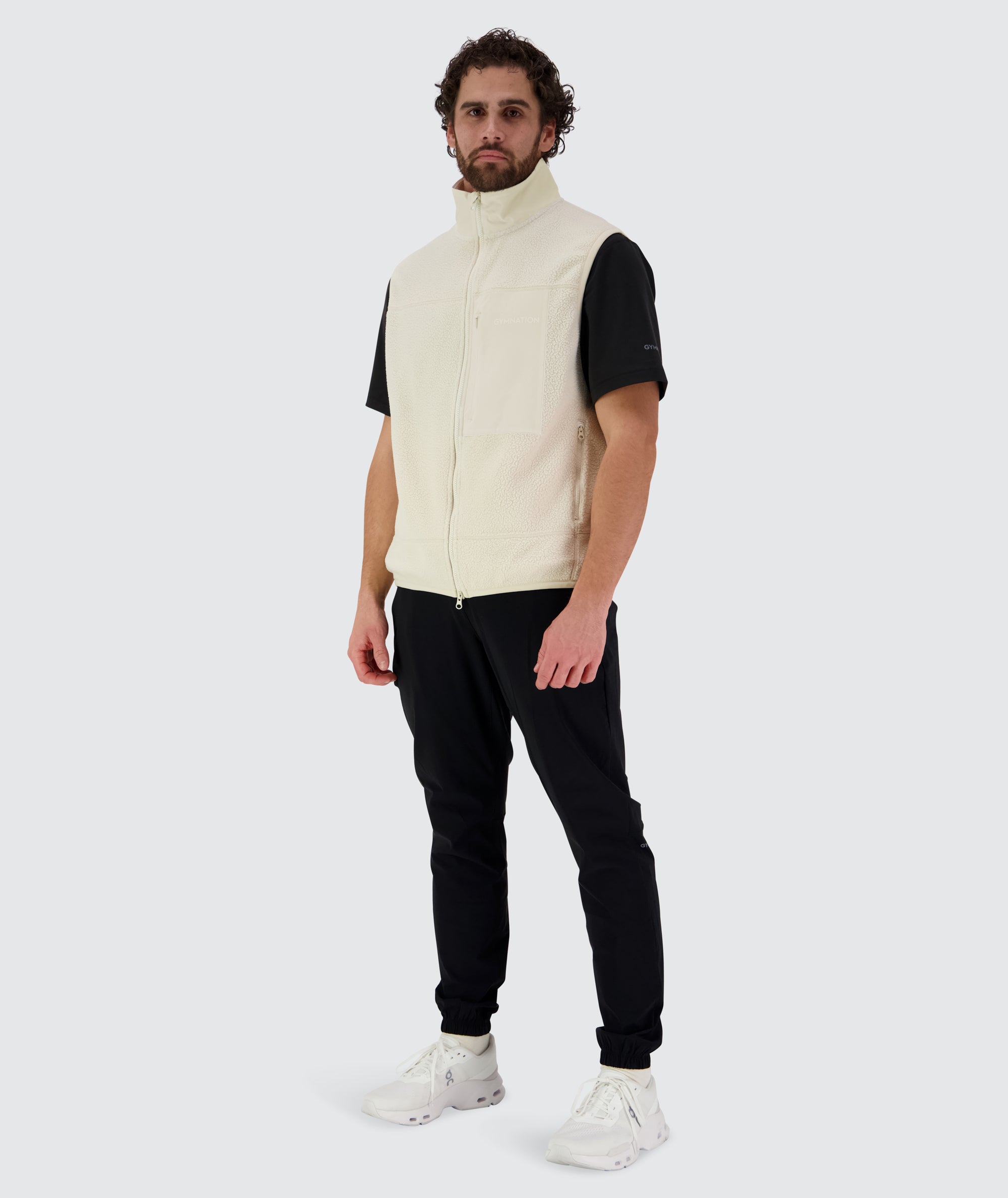 Gymnation Pile Vest Unisex #color_off-white