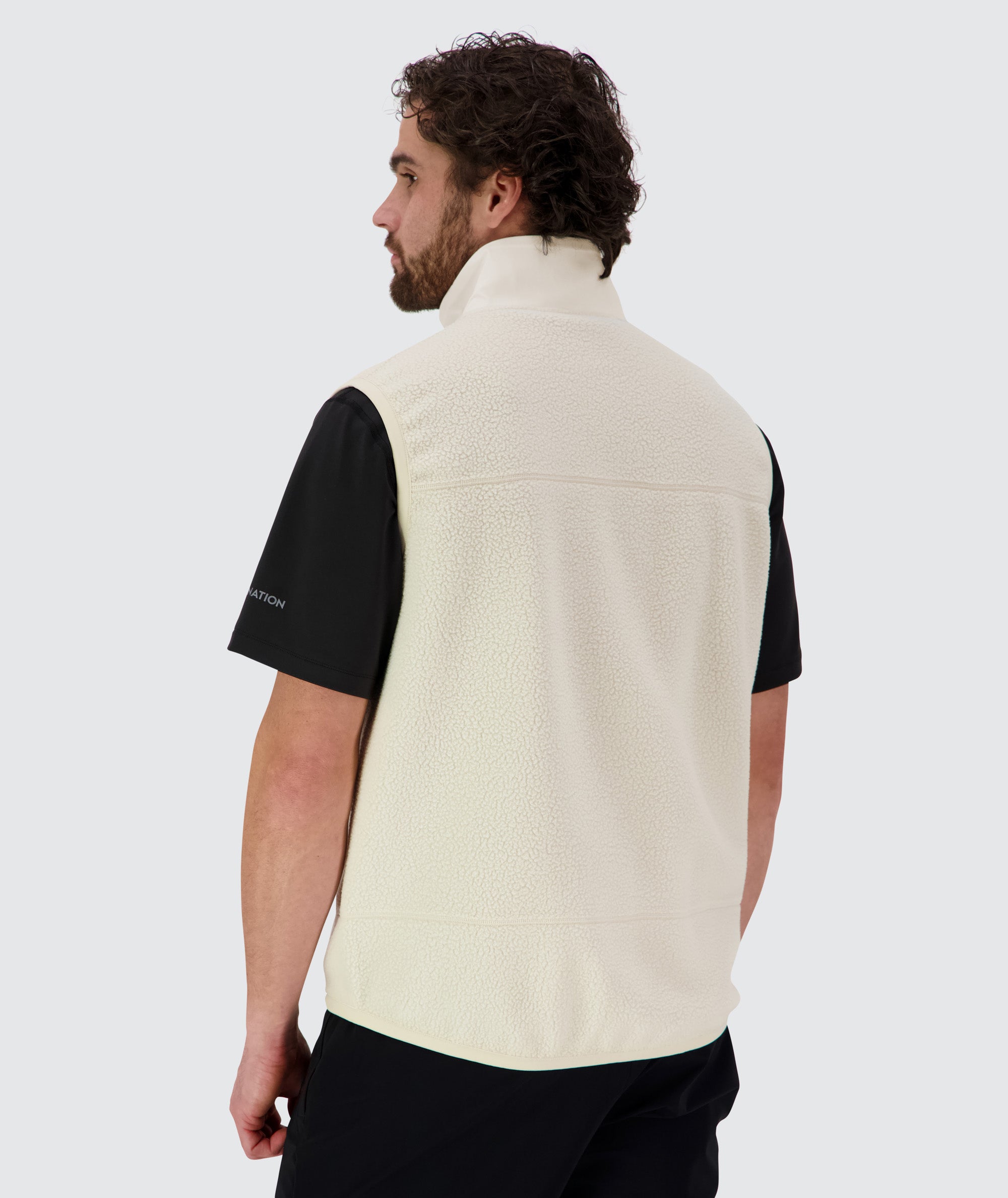 Gymnation Pile Vest Unisex #color_off-white