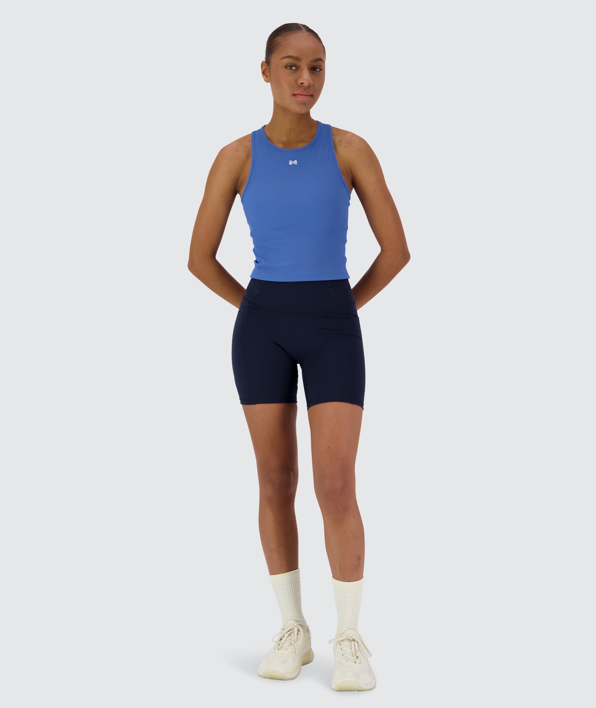 ribbed crop top #color_blue-blaze