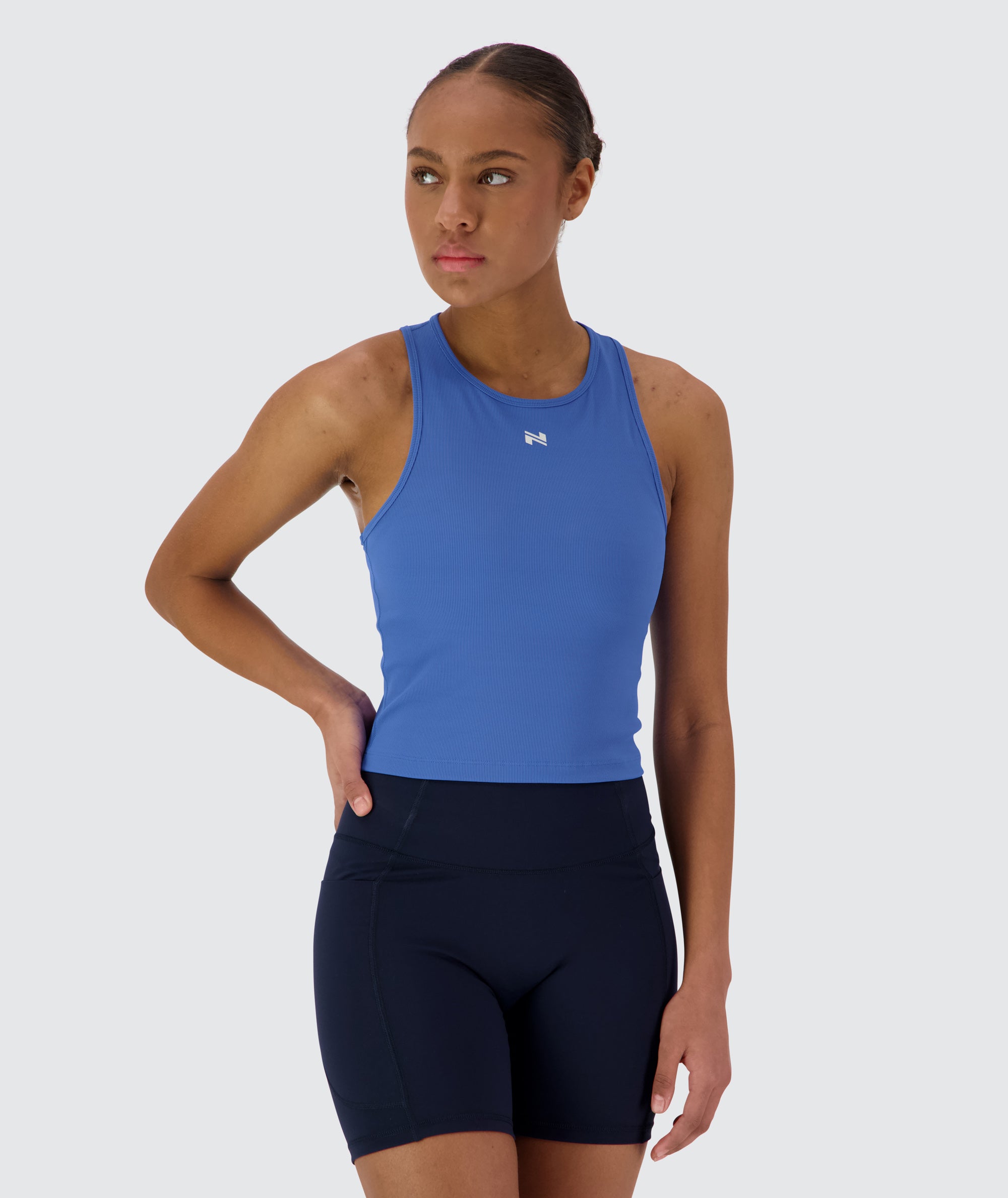ribbed crop top #color_blue-blaze