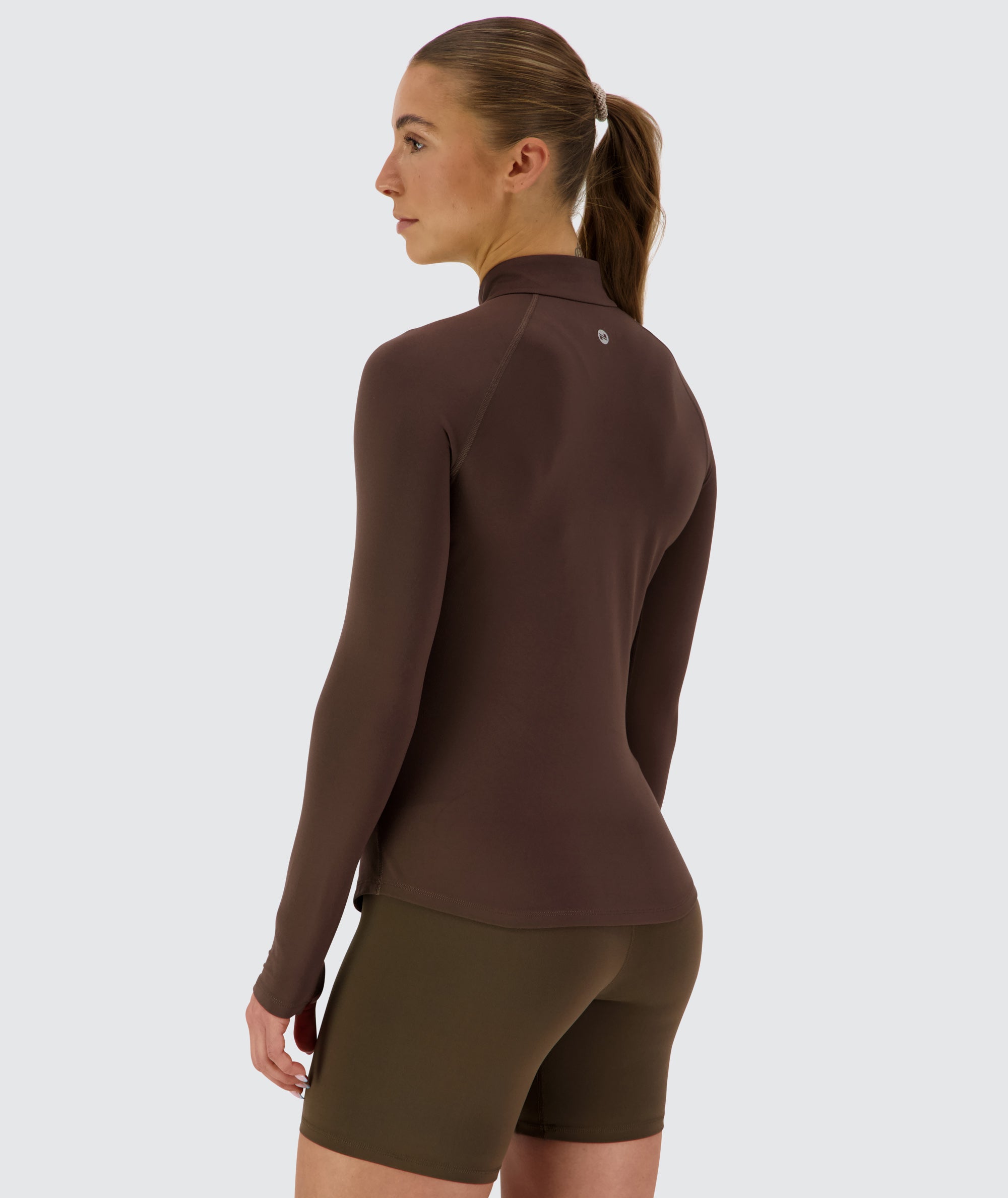 Women's comfy half-zip #color_coffee-bean