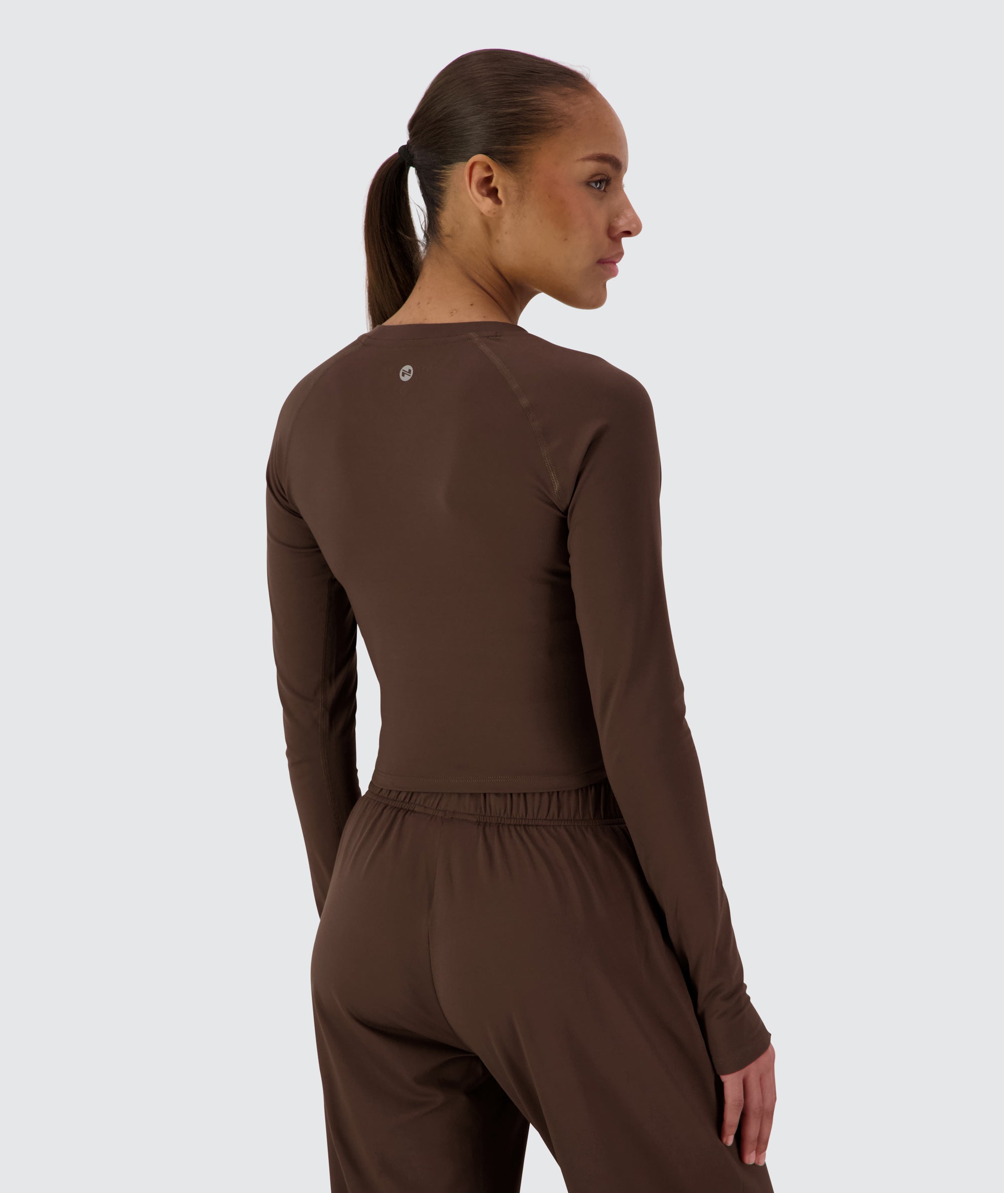 Women's Cropped ComfyKnit Longsleeve #color_coffee-bean