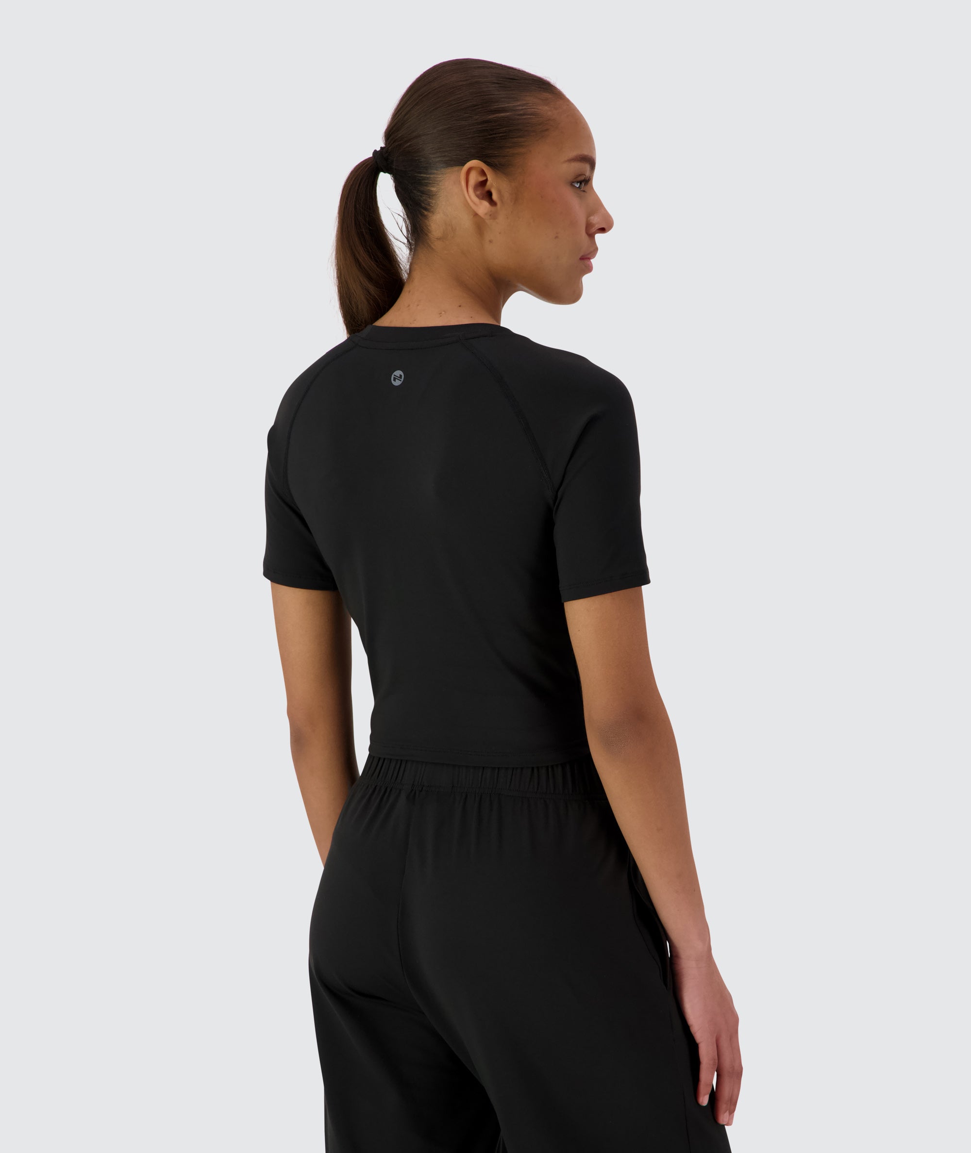 Gymnation Cropped ComfyKnit Tee #color_black