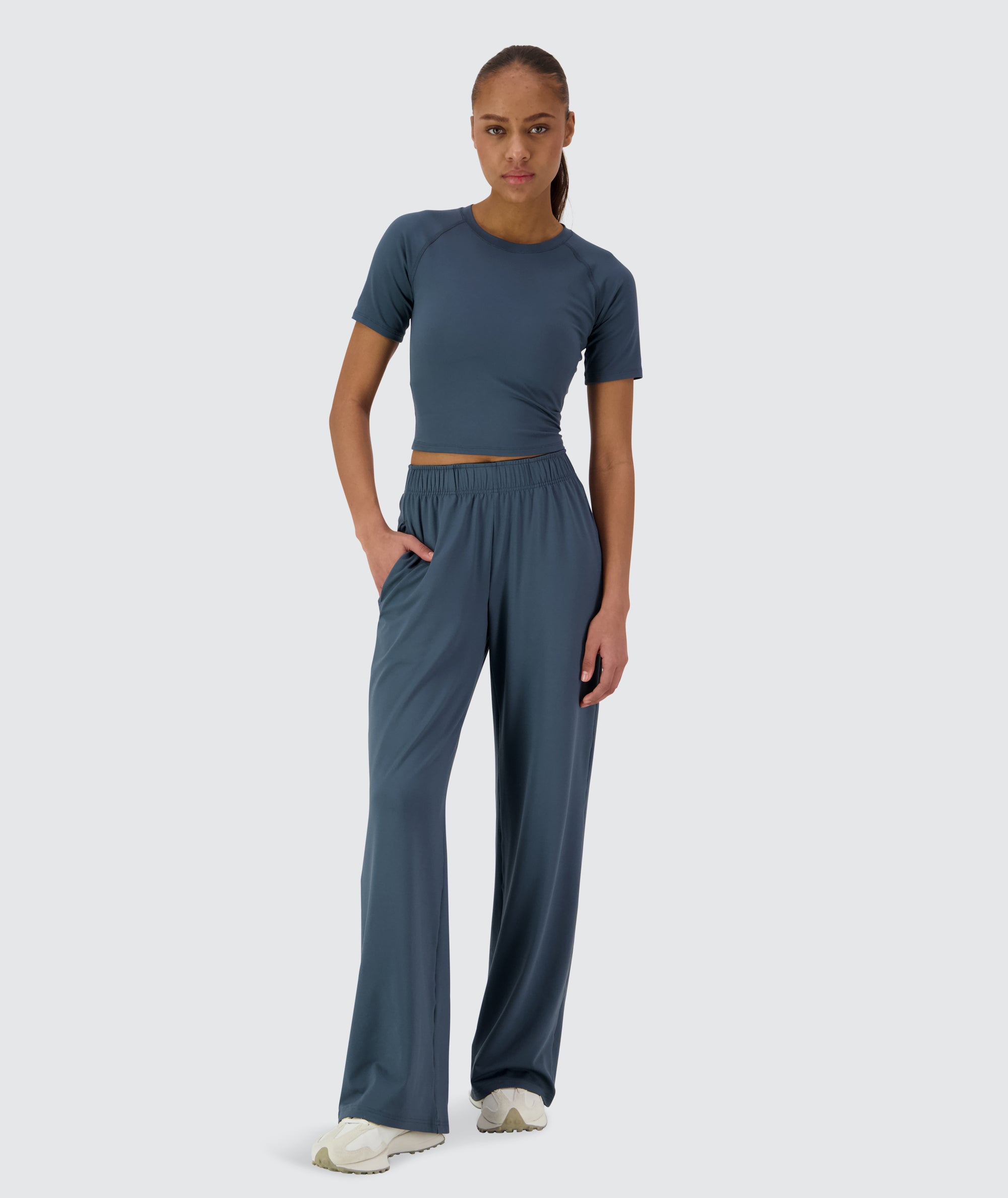 Gymnation Cropped ComfyKnit Tee #color_dusty-navy
