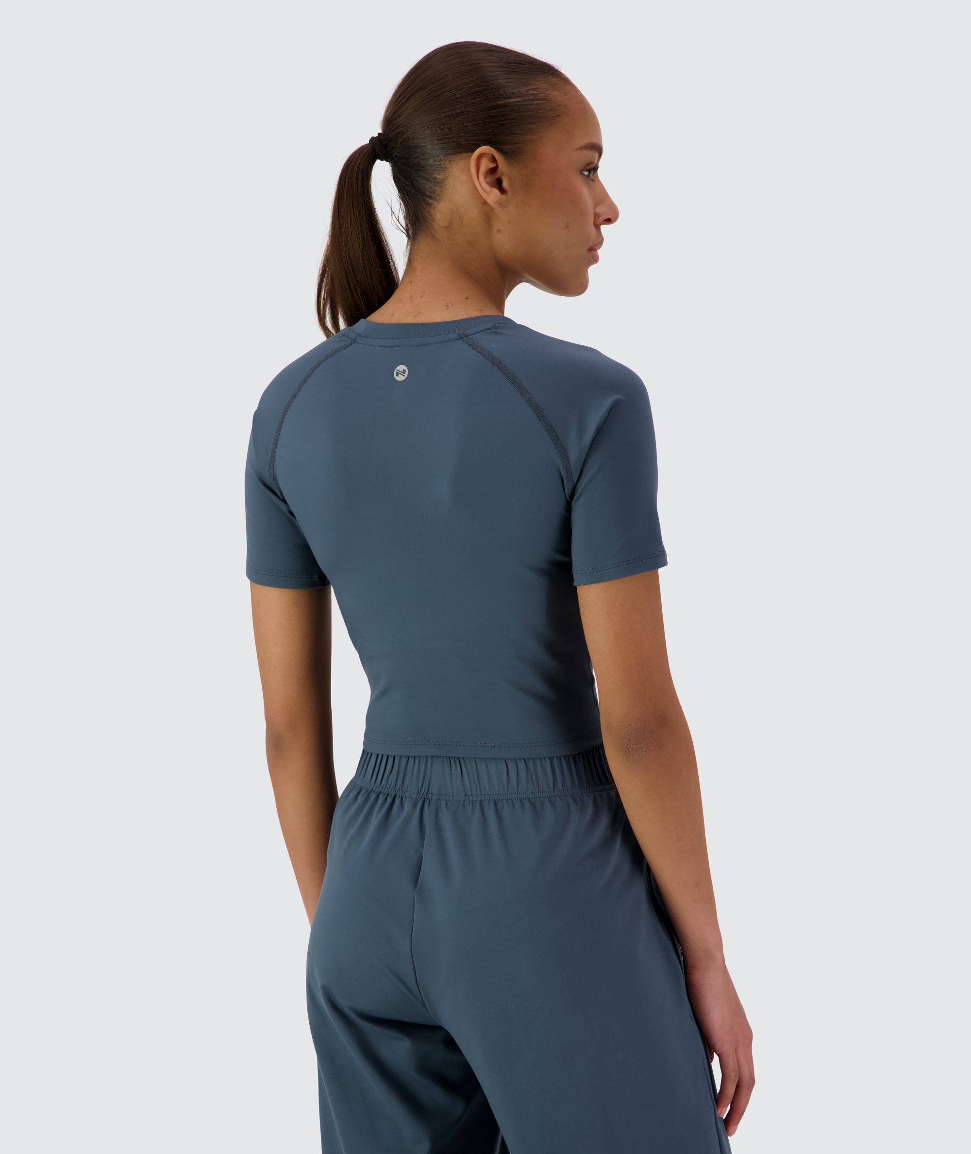 Gymnation Cropped ComfyKnit Tee #color_dusty-navy