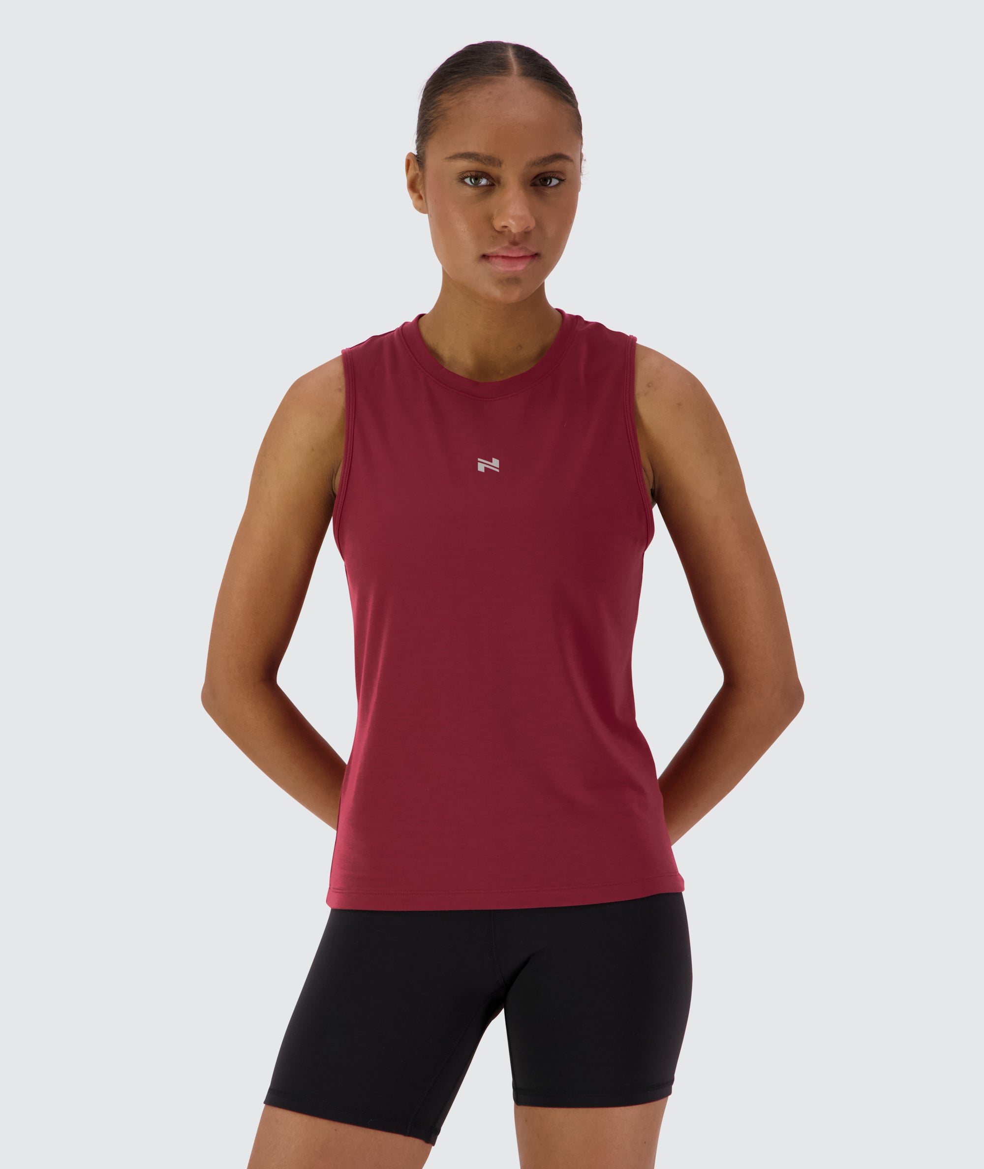 Women's muscle tank top #color_garnet-red