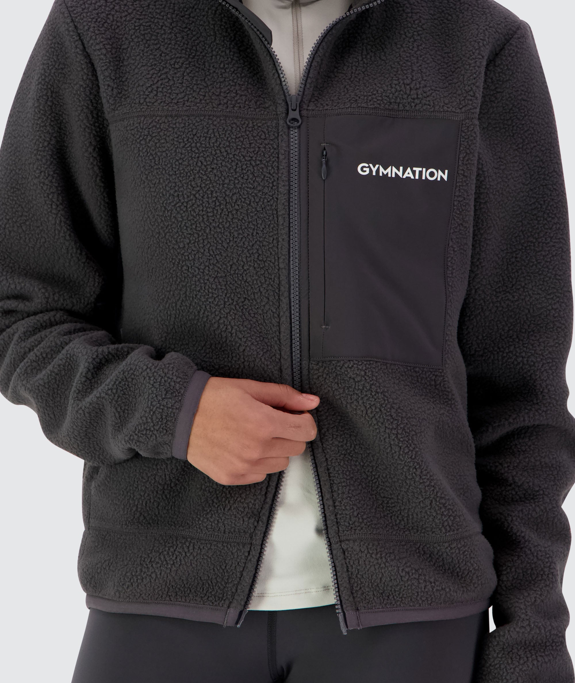Gymnation Pile Jacket Unisex #color_gravel-grey