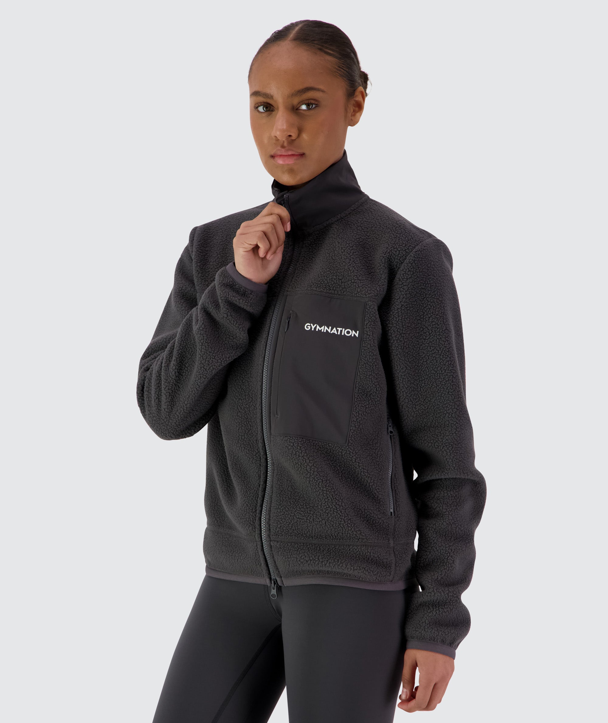 Gymnation Pile Jacket Unisex, Model 167 size XXS #color_gravel-grey
