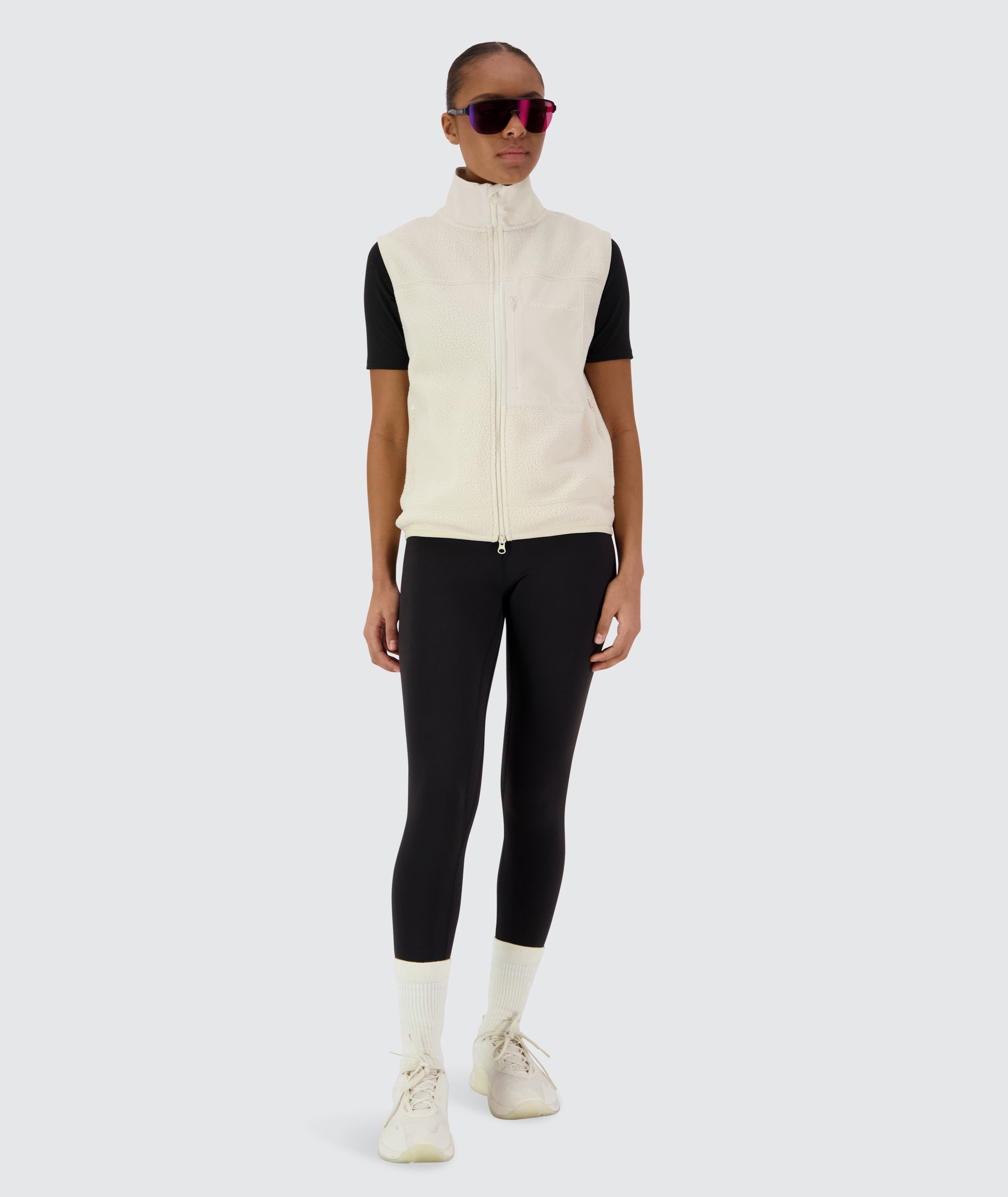 Gymnation Pile Vest Unisex #color_off-white