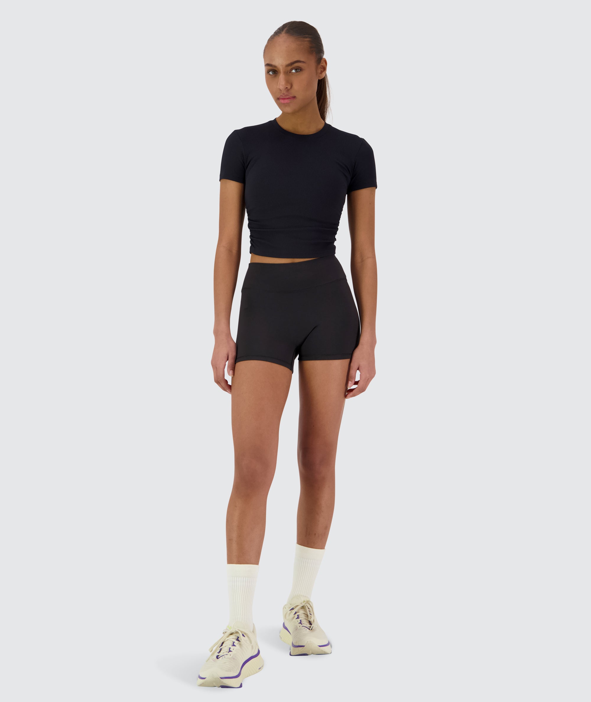 Ribbed Crop Short Sleeve #color_black