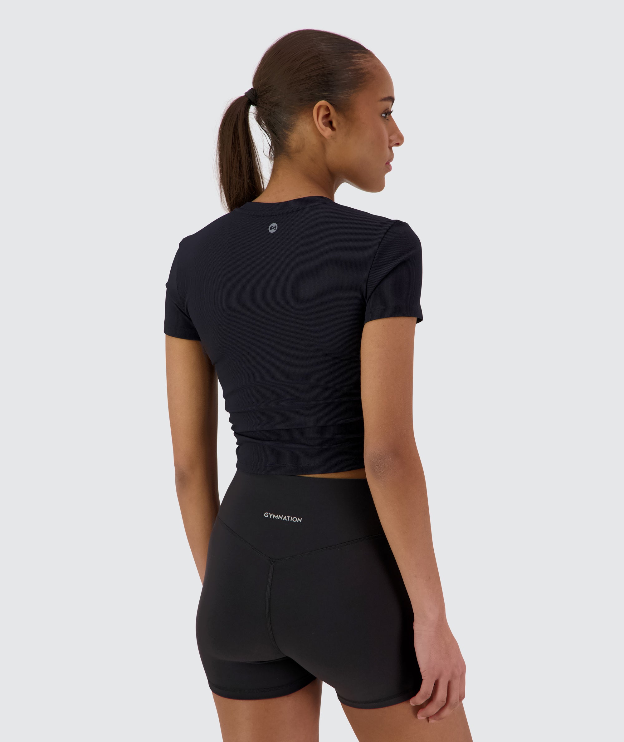 Ribbed Crop Short Sleeve #color_black