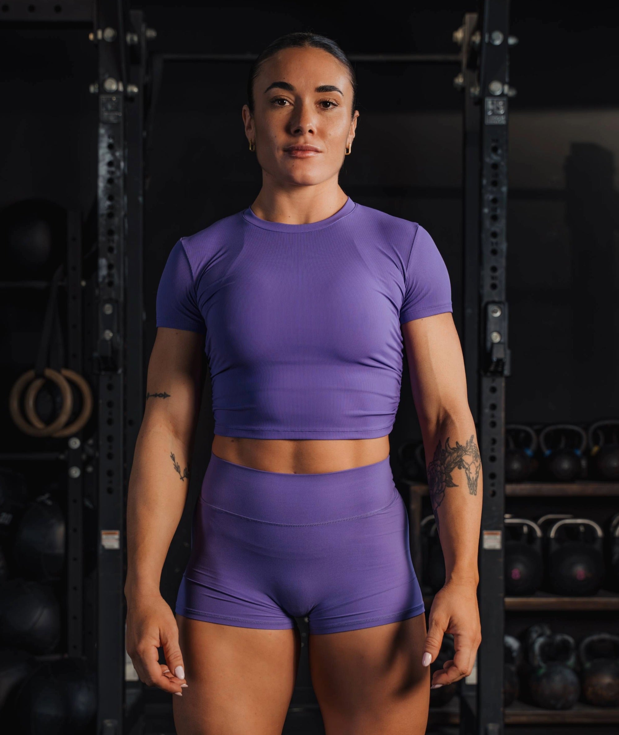 Ribbed Crop Short Sleeve #color_violet-vibe