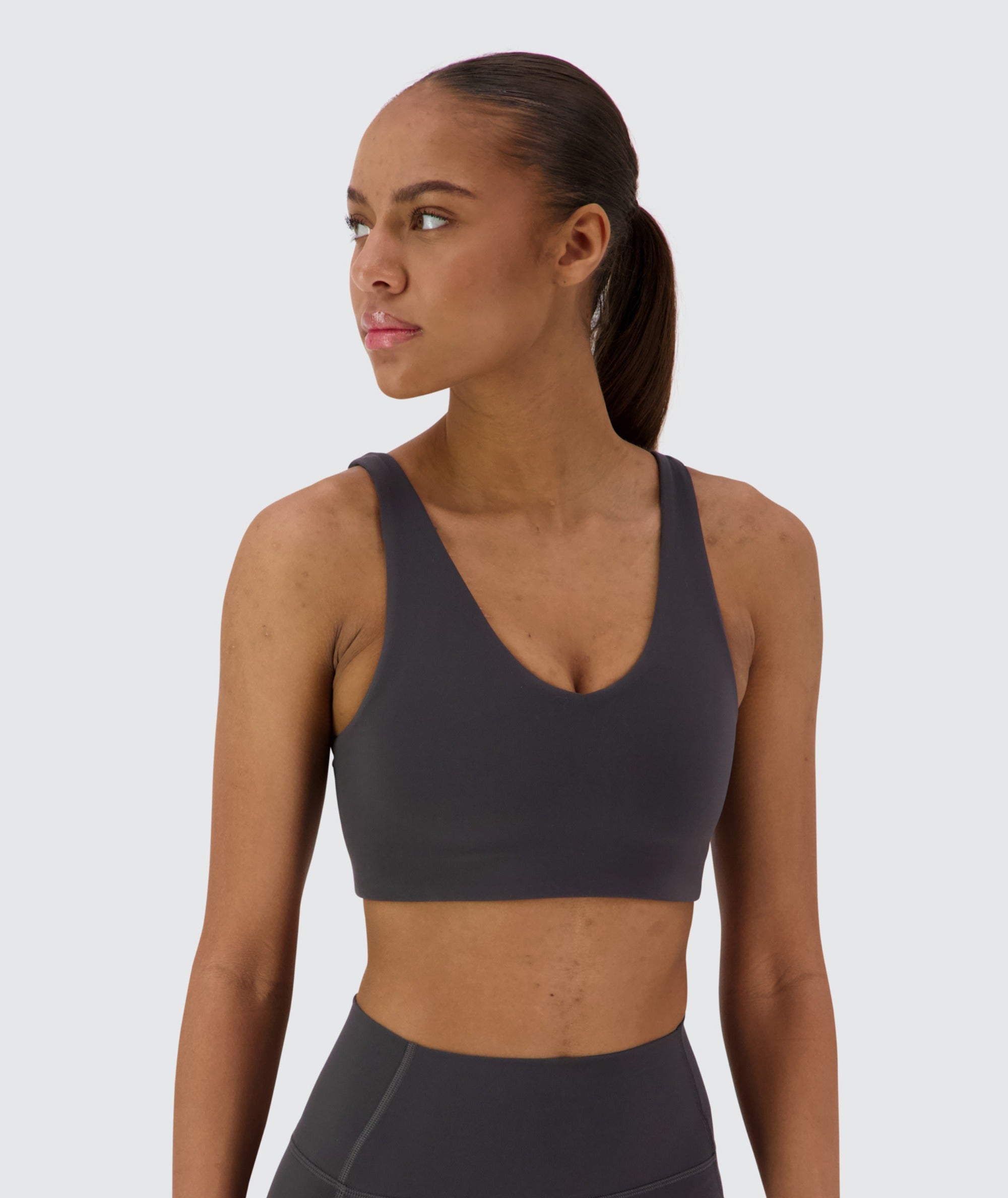 Supersoft V-neck Bra, #color_gravel-grey