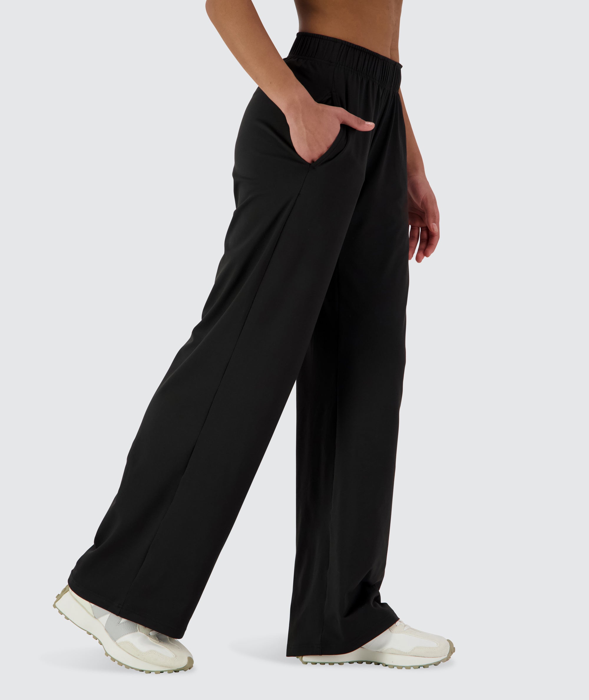 Gymnation Wideleg ComfyKnit Pants #color_black