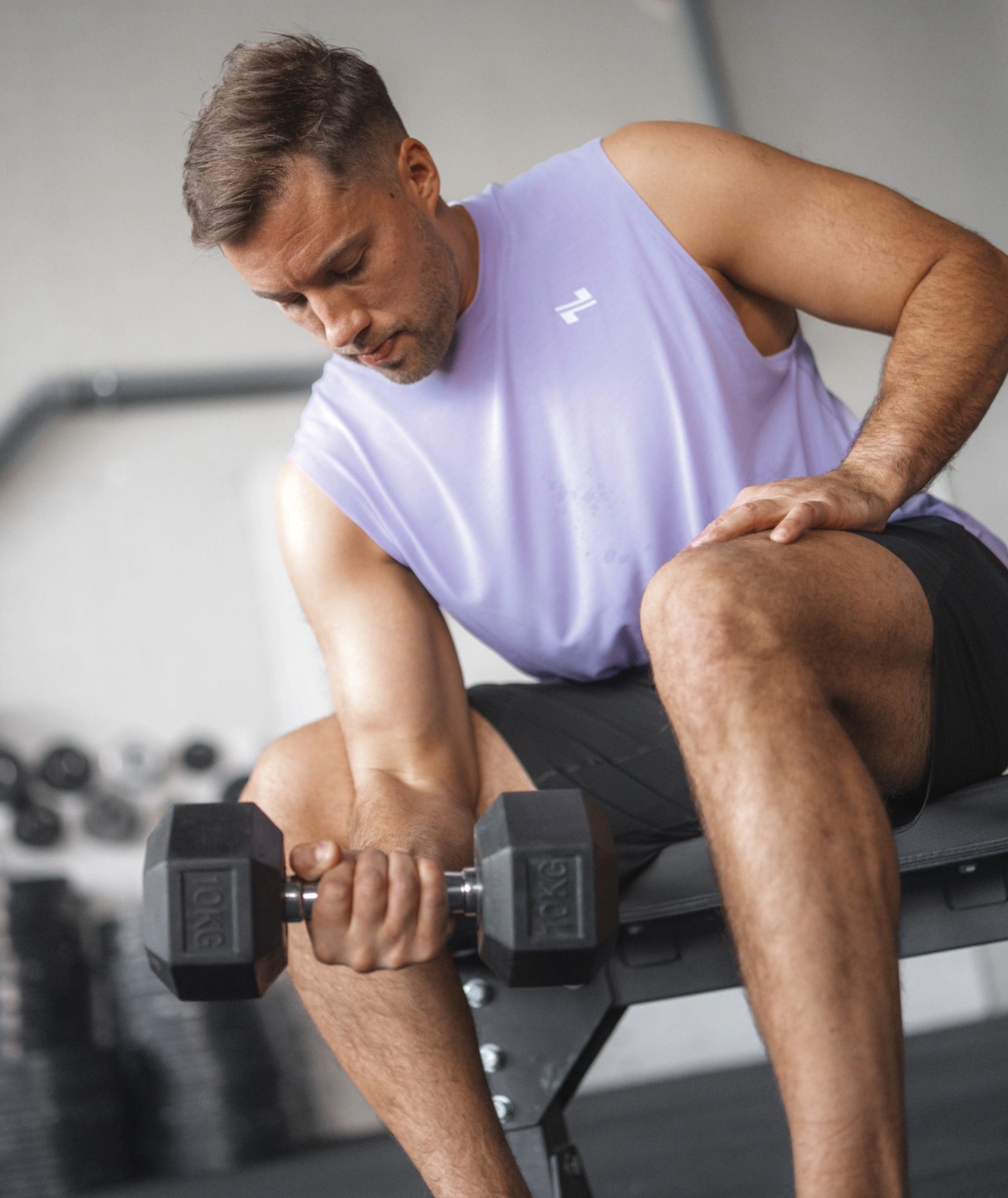 Men's Training Muscle Tank Top #color_lavender