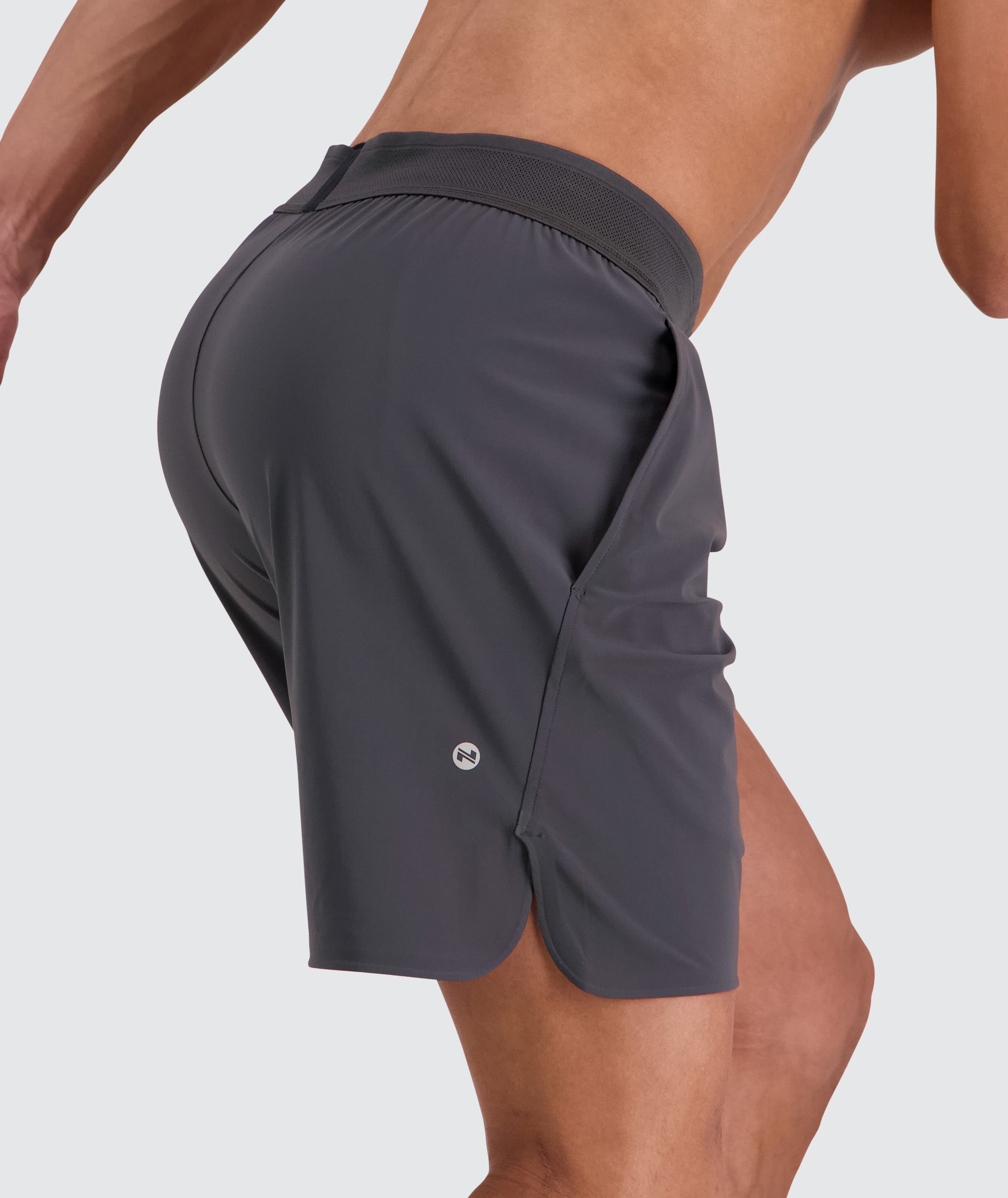 Men's performance shorts, Model 184 cm / size L#color_gravel-grey