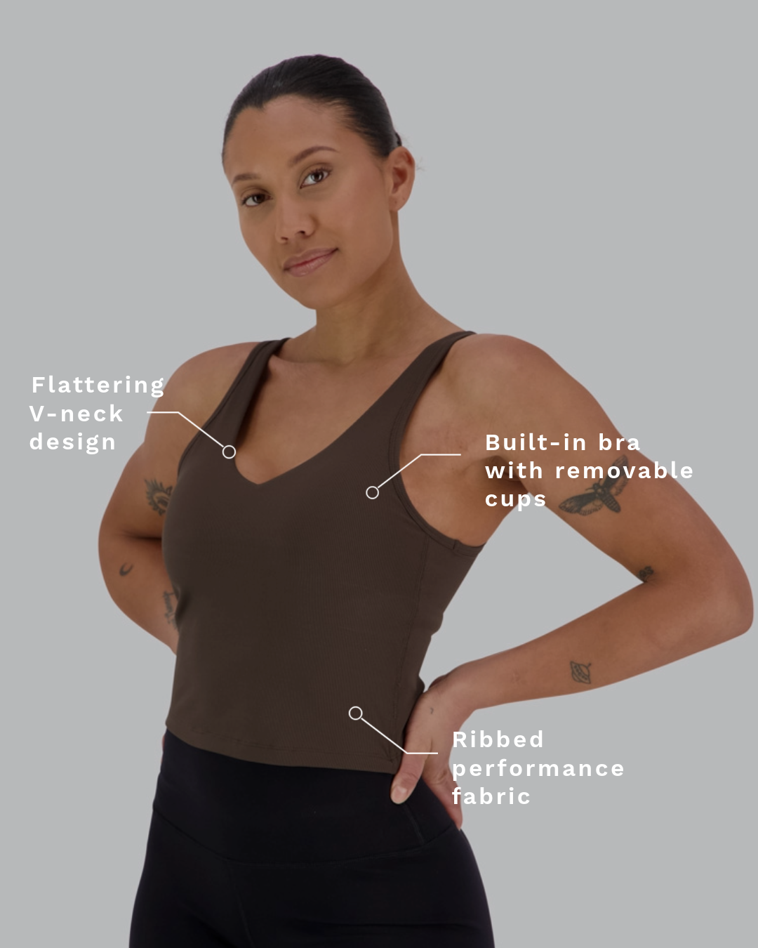 Women's ribbed bra top #color_coffee-bean