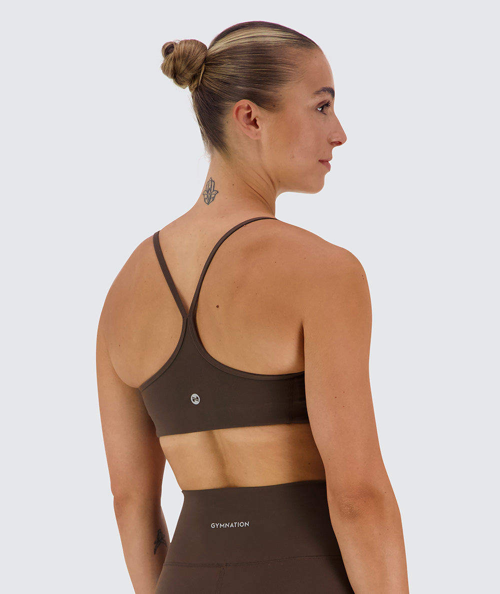 SuperSoft Sports Bra, Model 176 cm / size S#color_coffee-bean