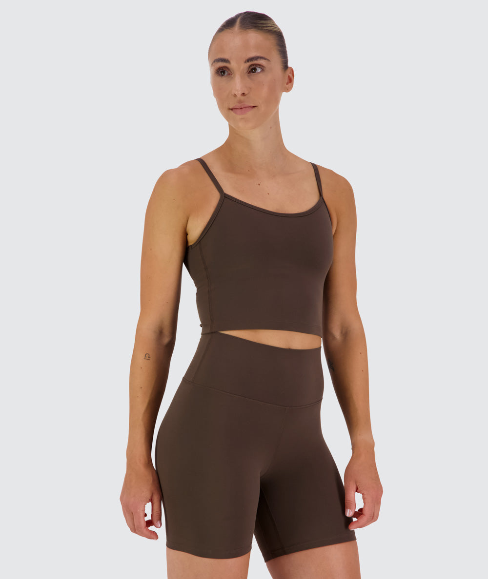 Supersoft bra top, Model 176 cm / size S#color_coffee-bean