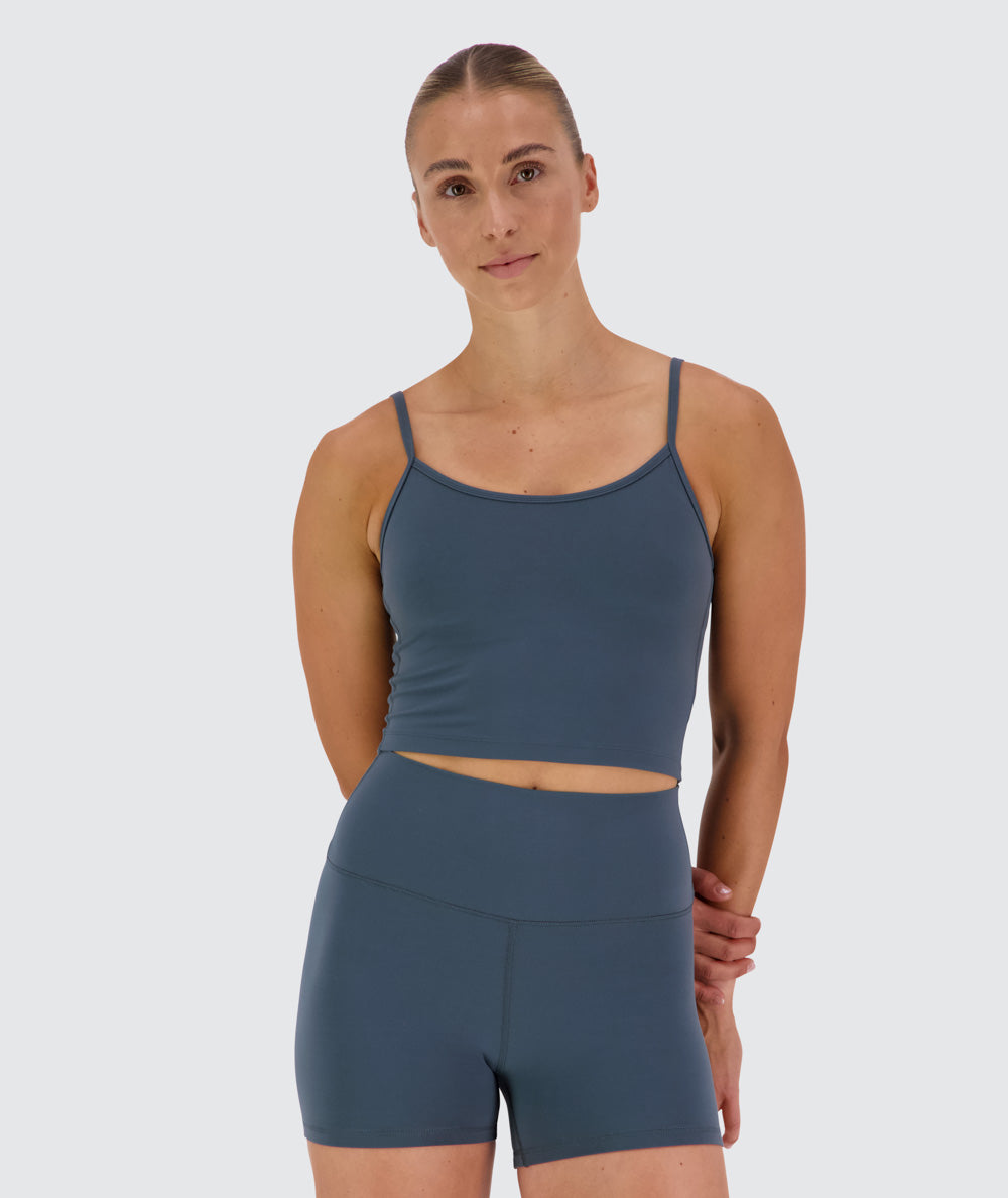 Supersoft bra top, Model 176 cm / size S#color_dusty-navy