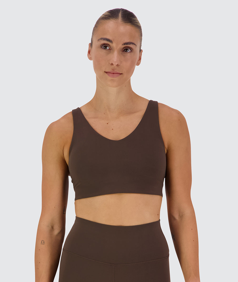 Supersoft V-neck Bra, Model 176 cm / size S#color_coffee-bean