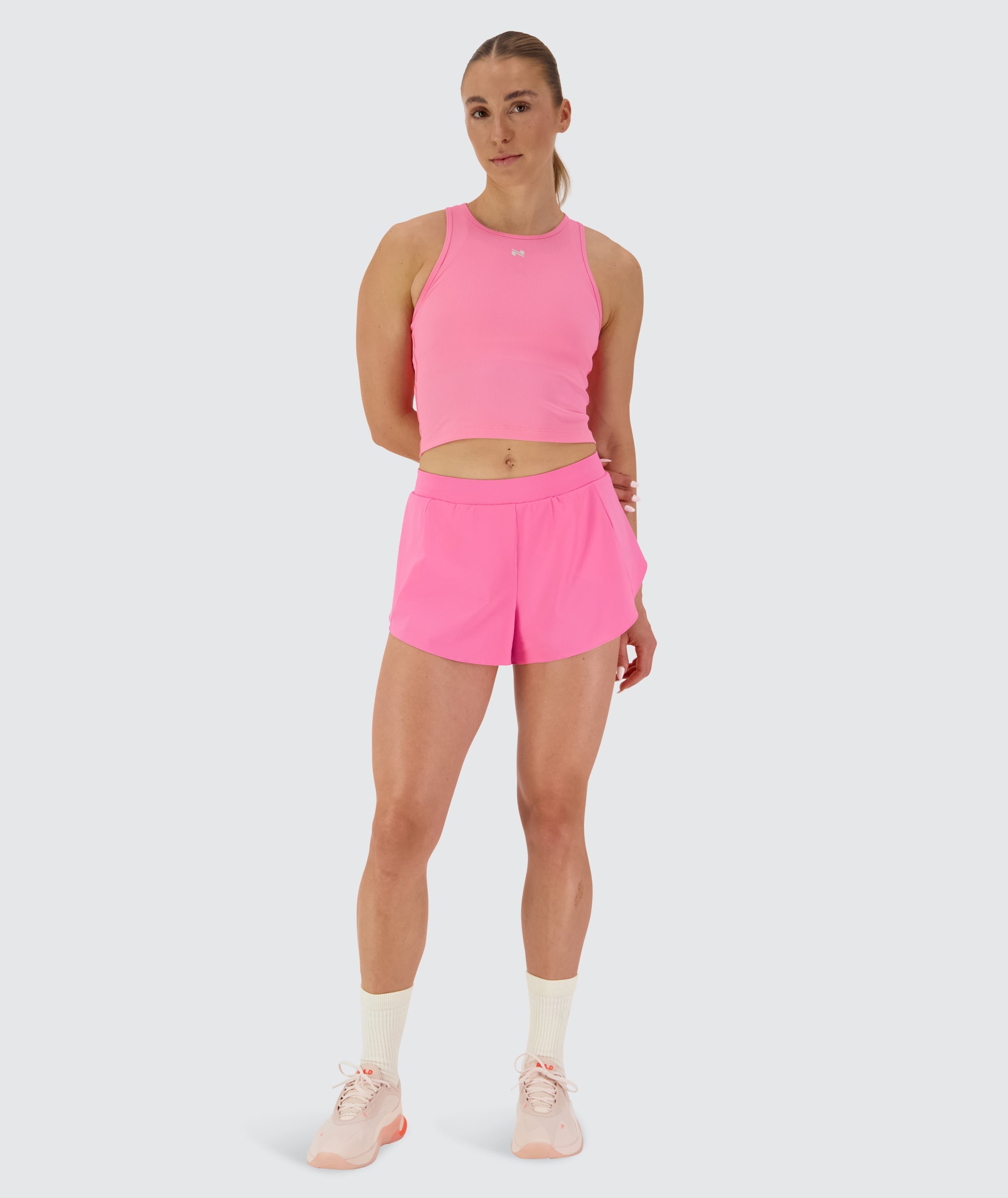 Women's Ribbed Crop Top #color_candy-pink