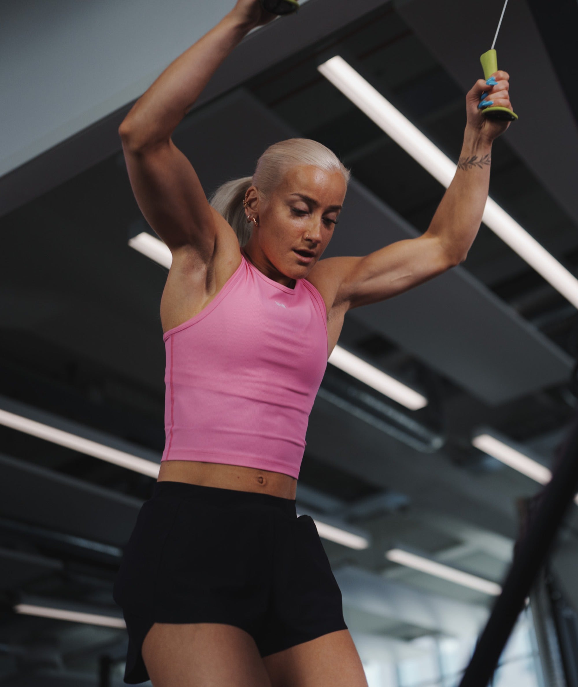 Women's Ribbed Crop Top #color_candy-pink