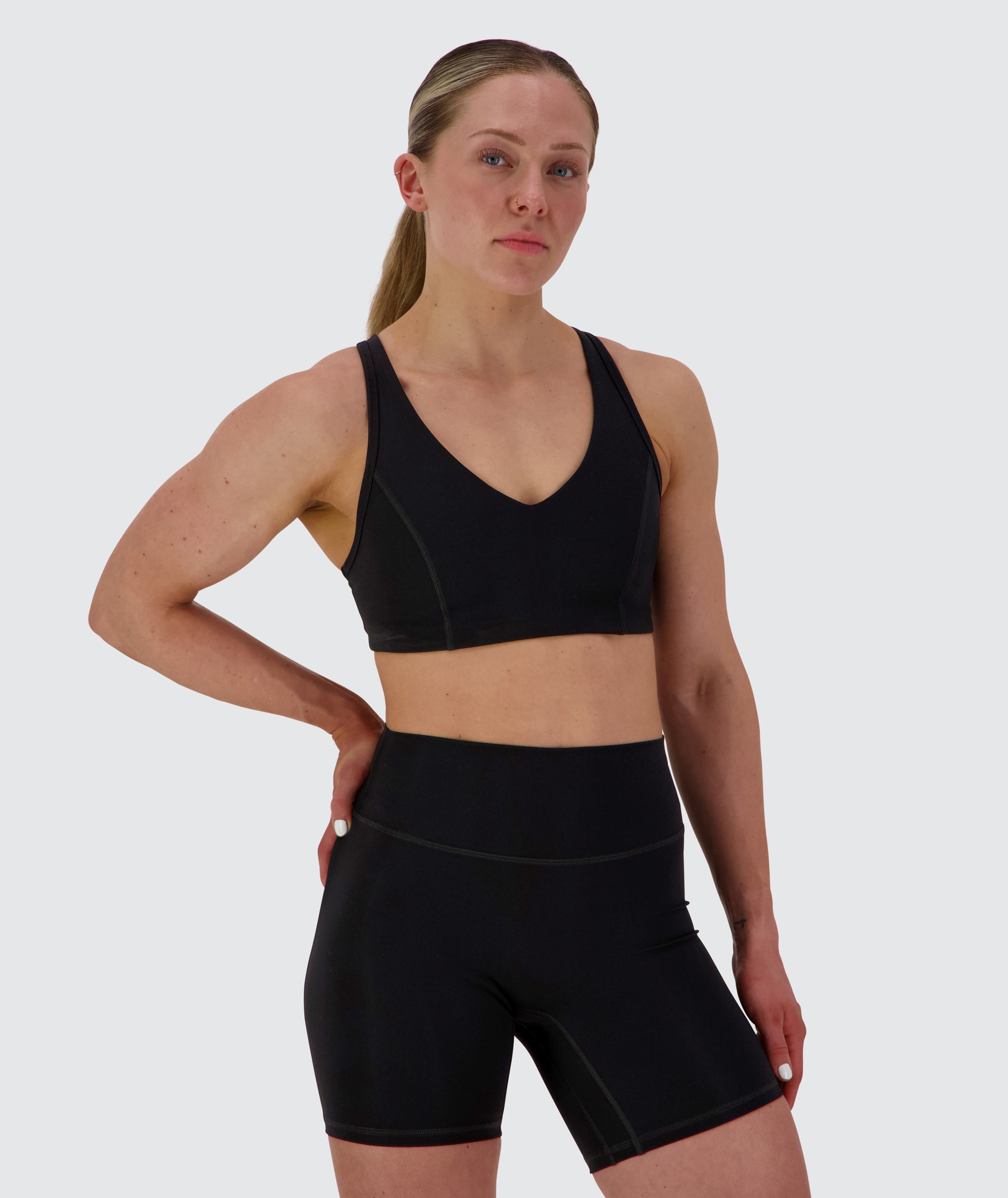 EveryForm V-Neck Sports Bra #color_black