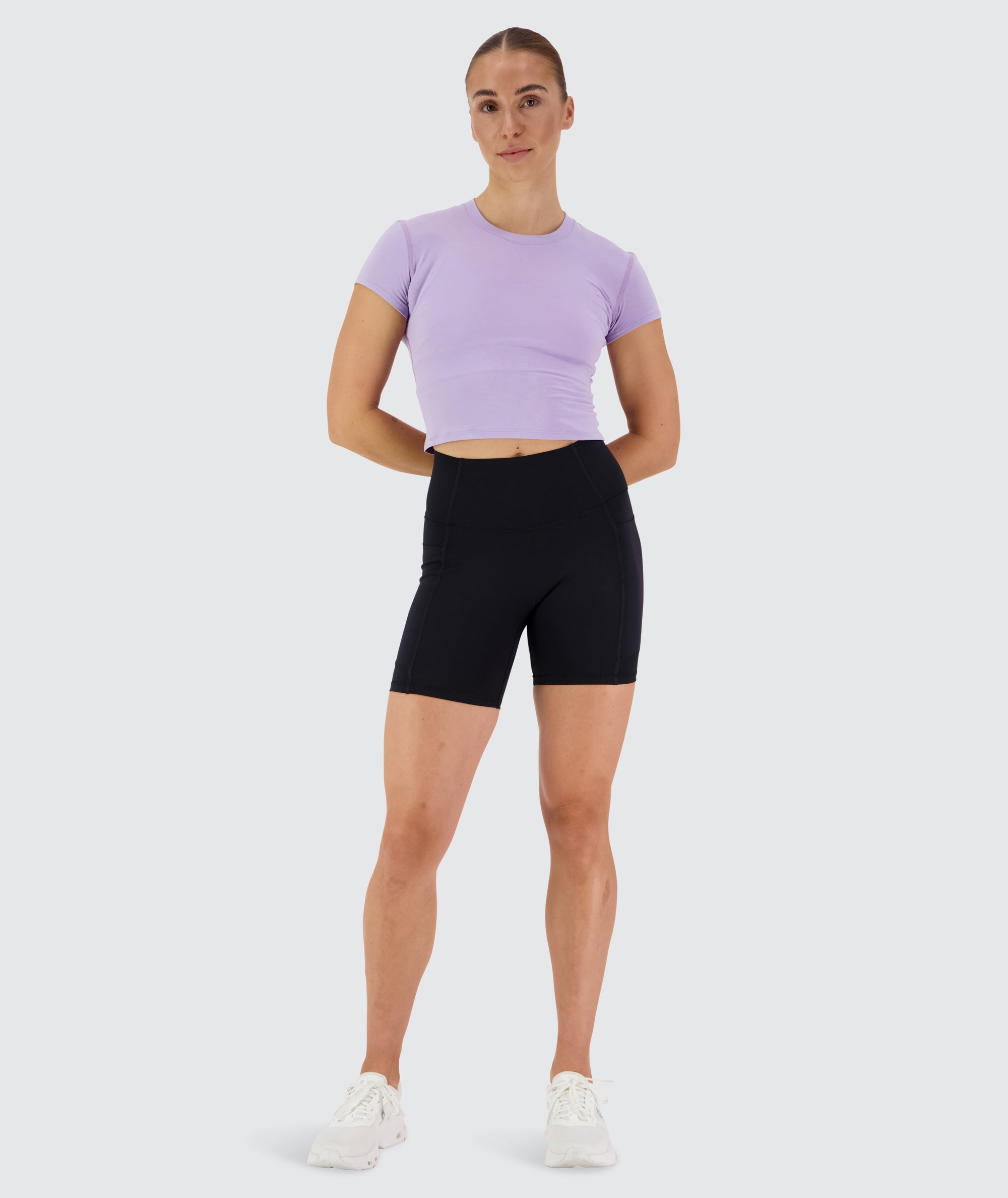 Women's Cropped Short Sleeve Lavender, Model 176 cm / size S#color_lavender