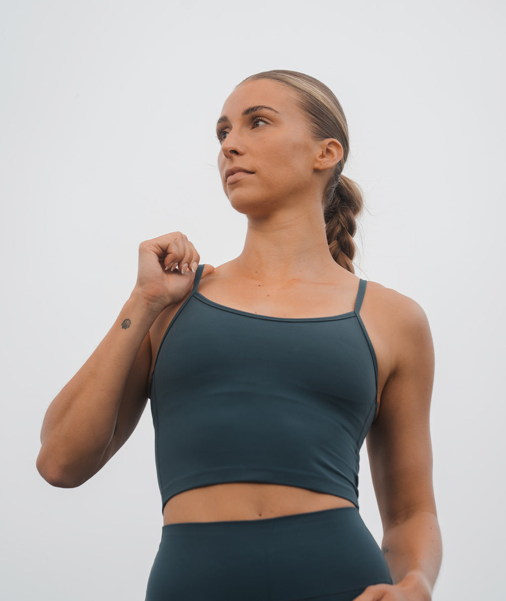 Supersoft bra top, Model 176 cm / size S#color_dusty-navy