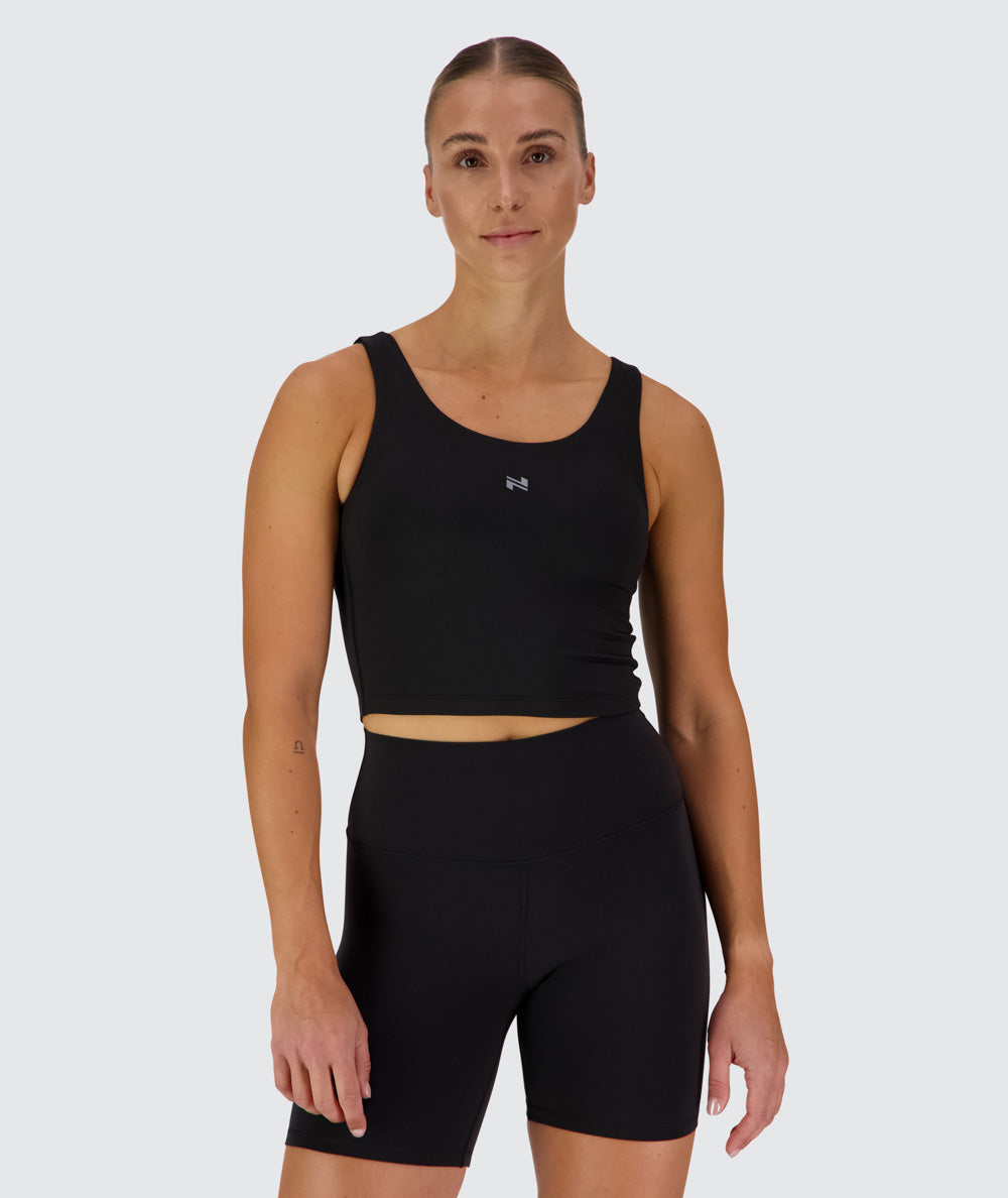 Silky smooth bra top, Model 176 cm / size S#color_black