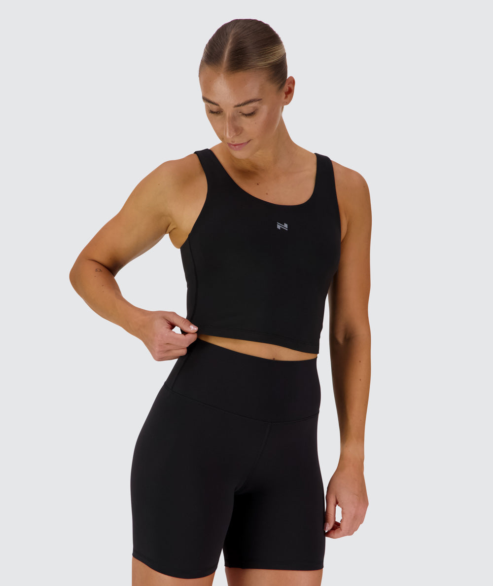 Silky smooth bra top, Model 176 cm / size S#color_black