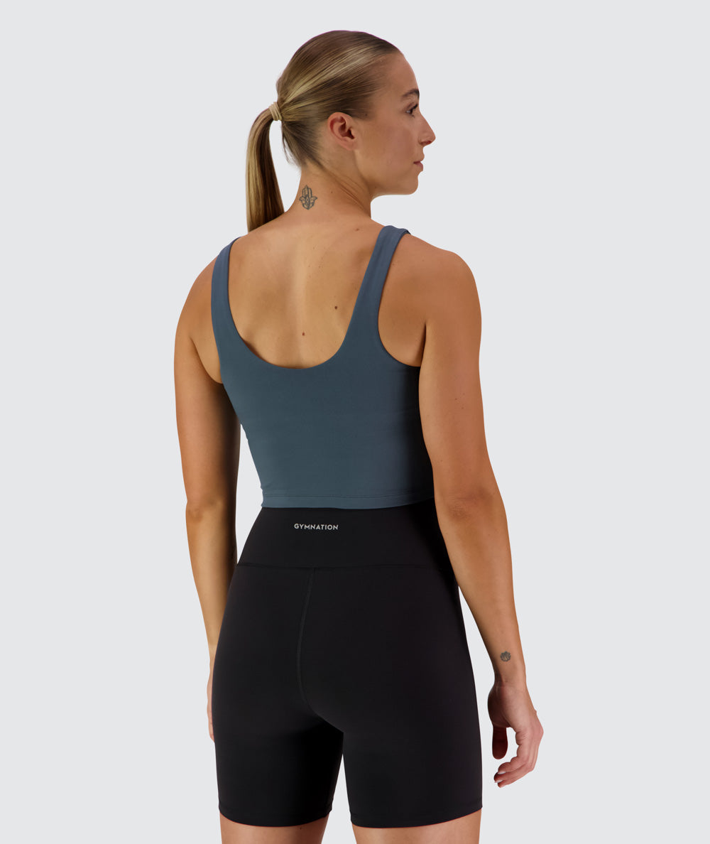 Silky smooth bra top, Model 176 cm / size S#color_dusty-navy