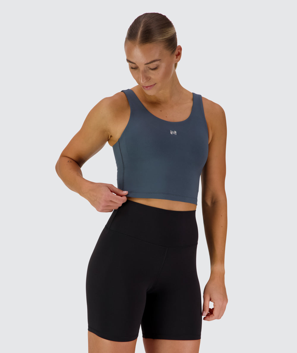 Silky smooth bra top, Model 176 cm / size S#color_dusty-navy