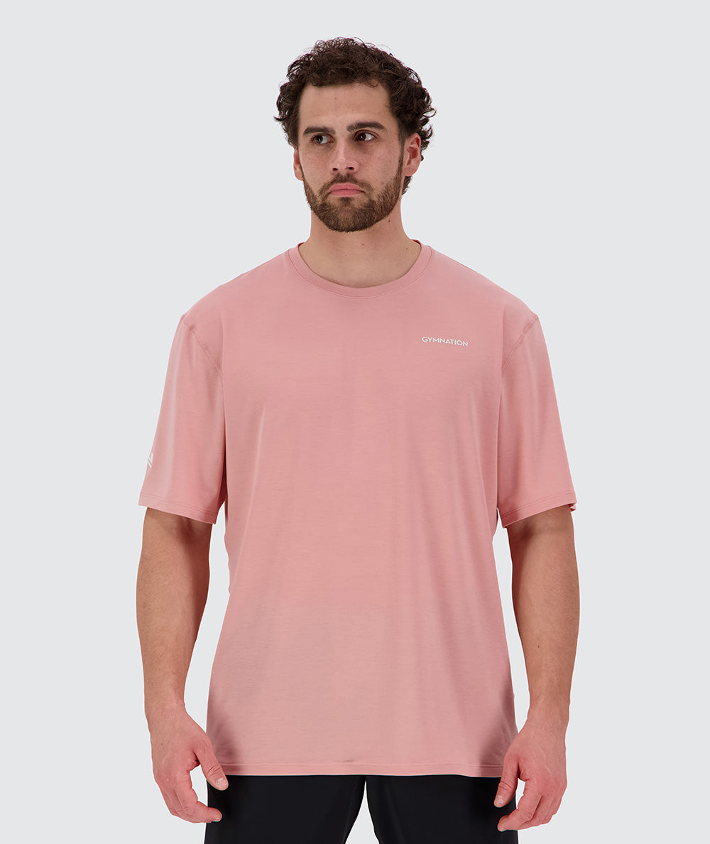 Oversized t-shirt for sports, Model 179 cm / size L#color_mauve-pink