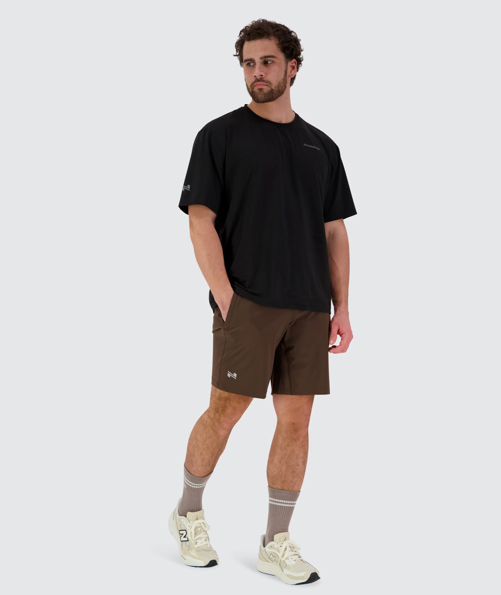 Men's training shorts#color_coffee-bean