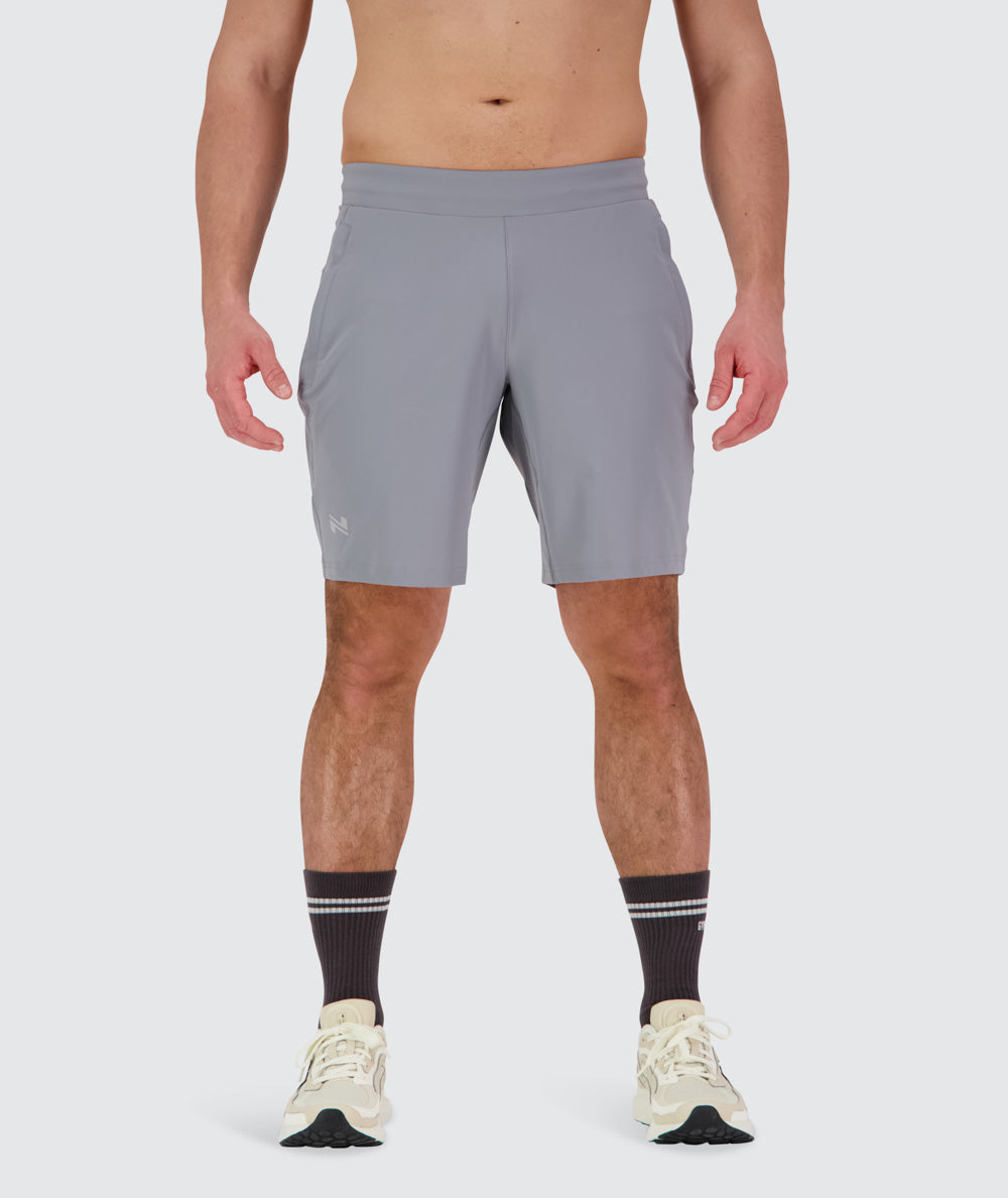 Men's training shorts, Model 179 cm / size M#color_light-grey