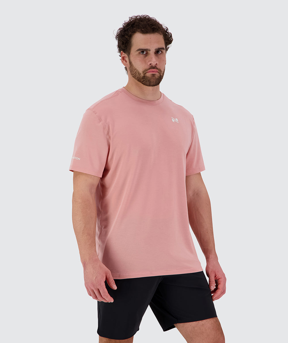 Bestseller Men's Training T-Shirt, Model 179 cm / size L#color_mauve-pink