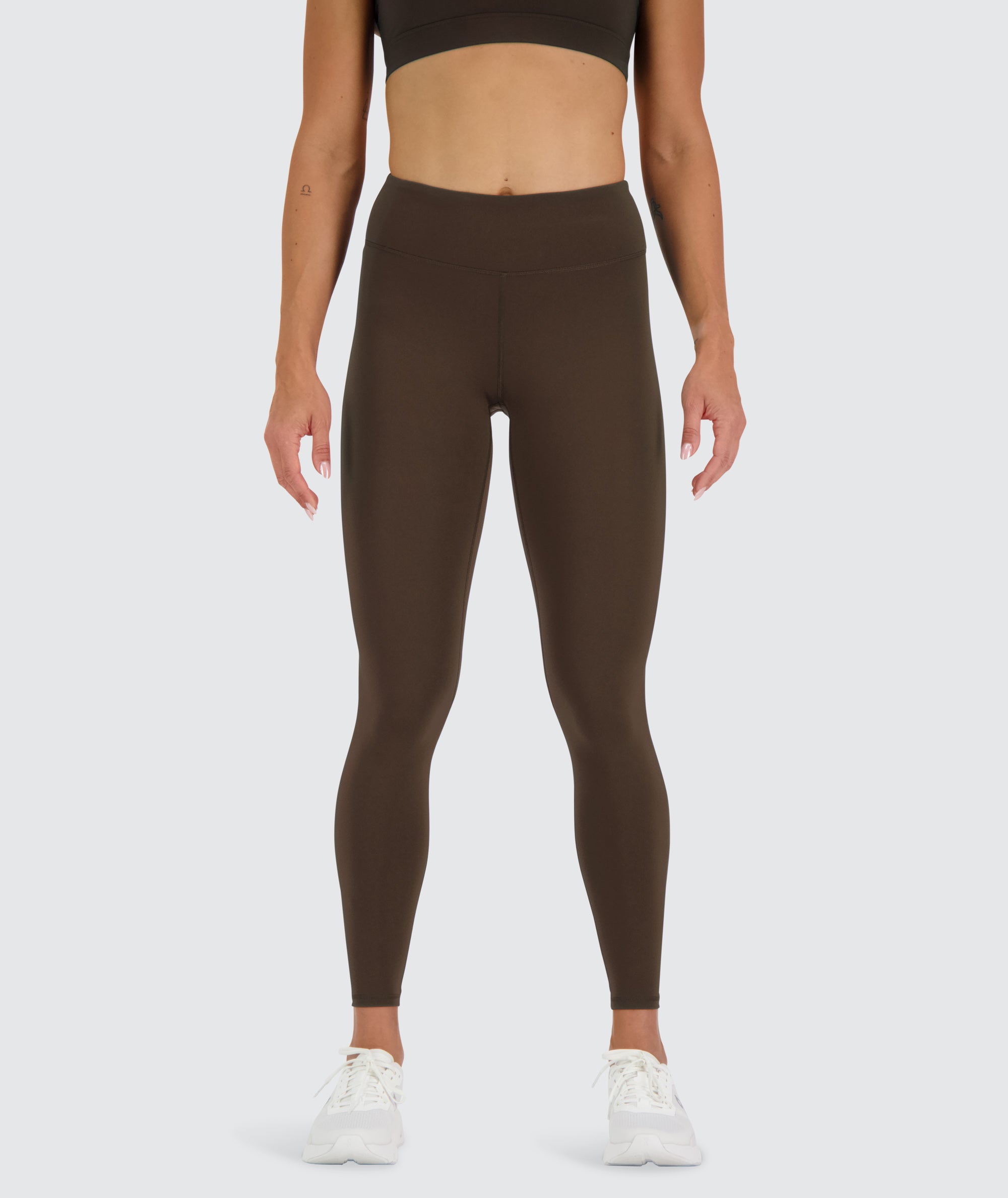 Mid-Waist Training Tights#color_coffee-bean