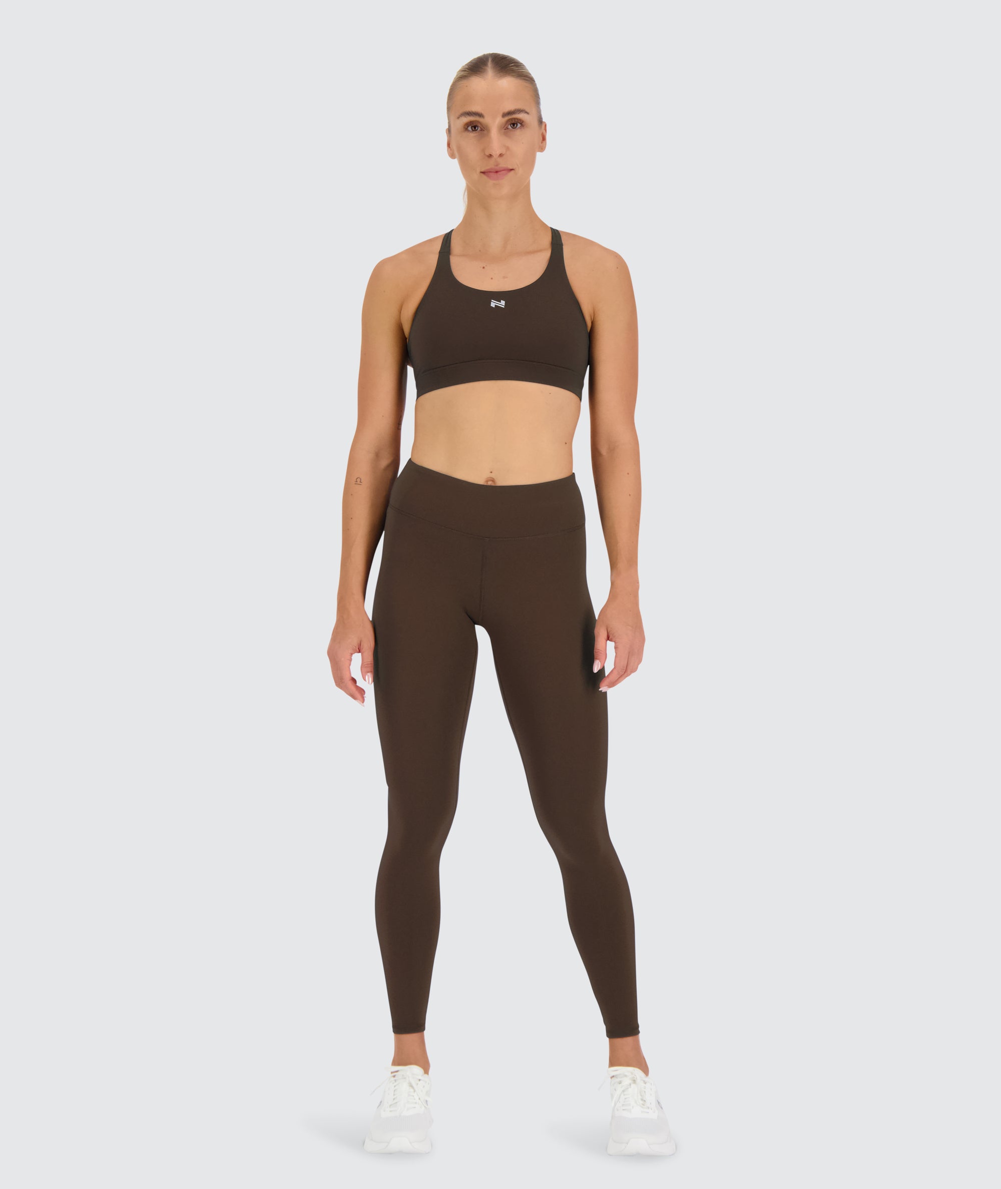 Mid-Waist Training Tights#color_coffee-bean