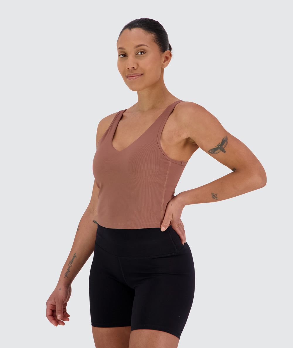 Women's ribbed bra top #color_brick