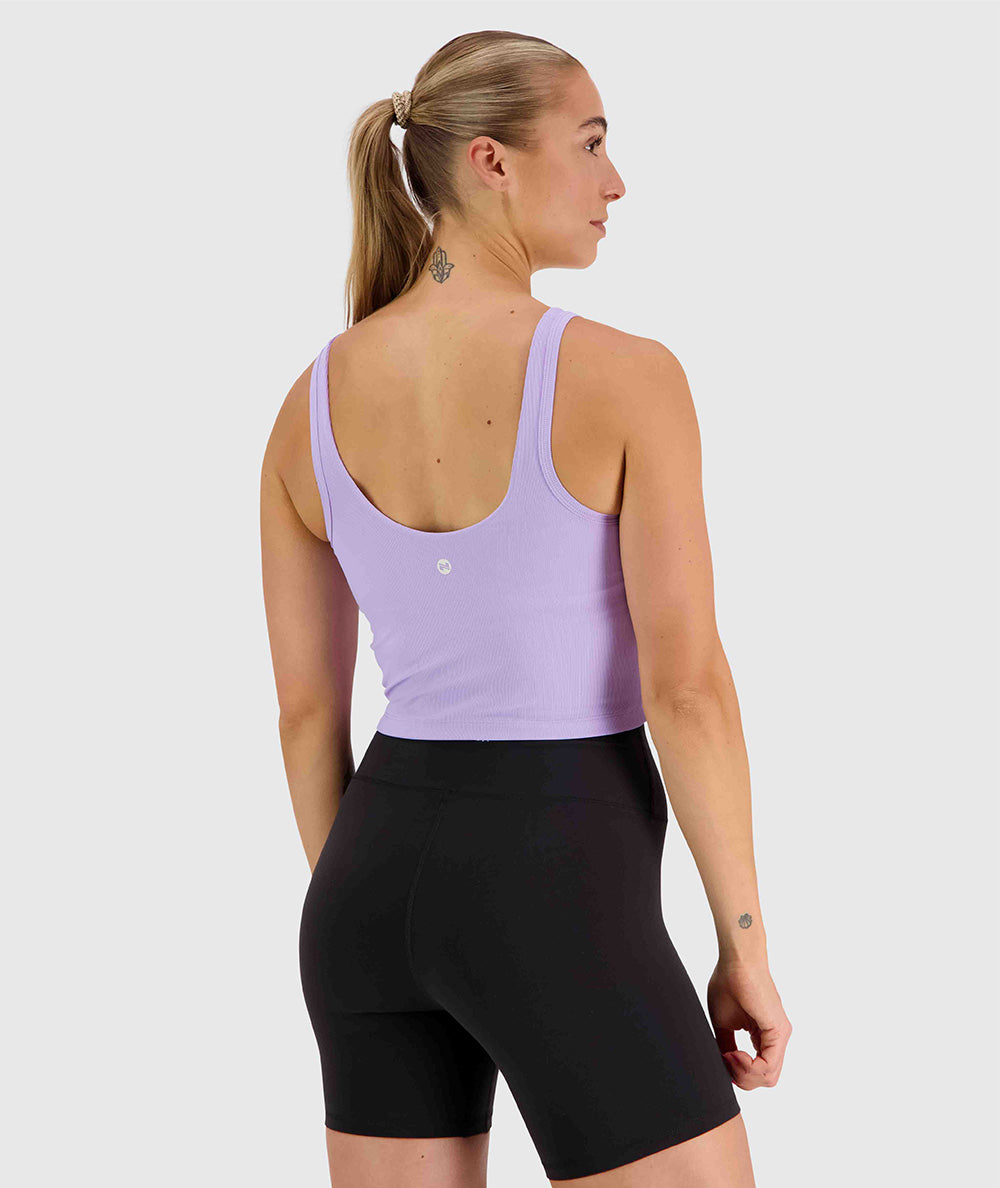 Women's ribbed bra top, Model 176cm / Size S #color_lavender