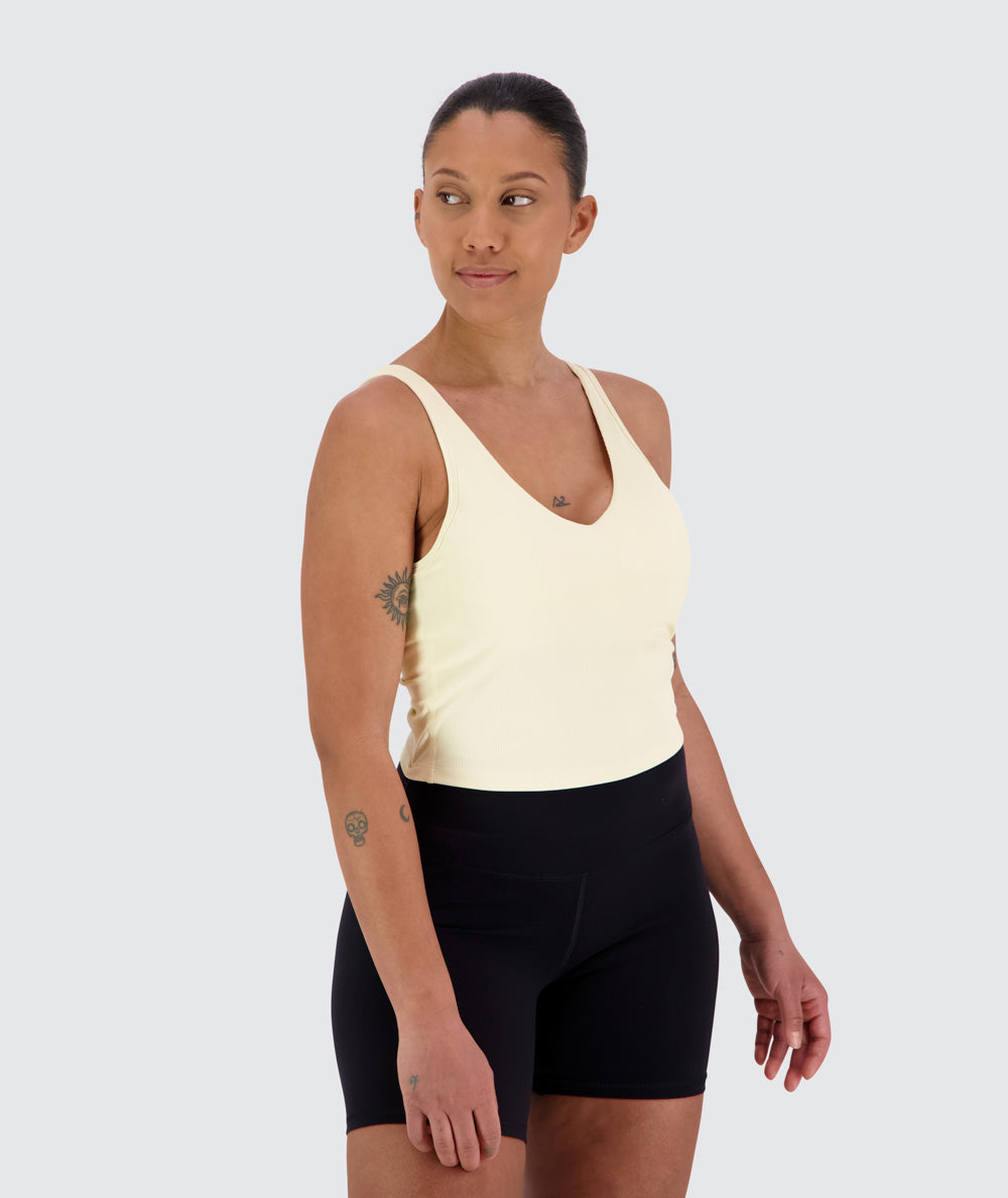 Women's ribbed bra top #color_off-white