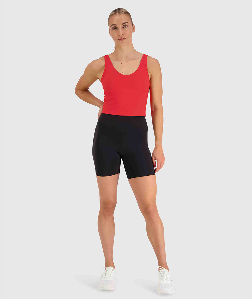 Women's ribbed bra top, Model 176cm / Size S #color_candy-red