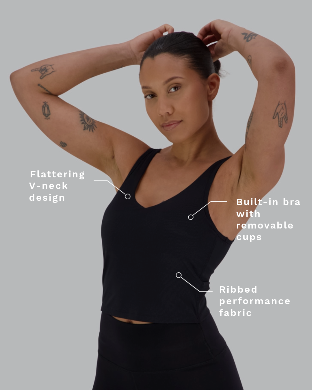 Women's ribbed bra top #color_black